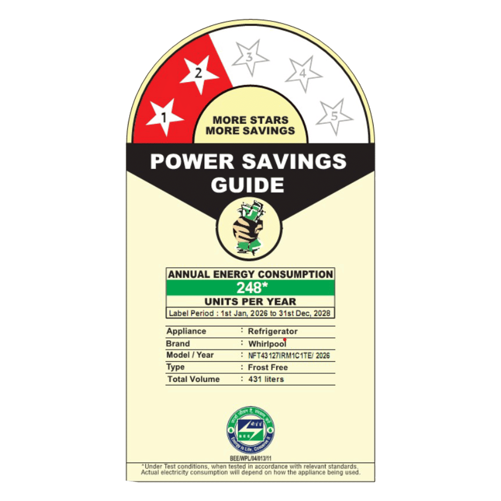 Whirlpool Intellifresh 431 Litres 2 Star Frost Free Convertible Refrigerator with Microblock Technology (22440, Silver) (2026 Model) Whirlpool Intellifresh 431 Litres 2 Star Frost Free Convertible Refrigerator with Microblock Technology (22440, Silver) (2026 Model)_2