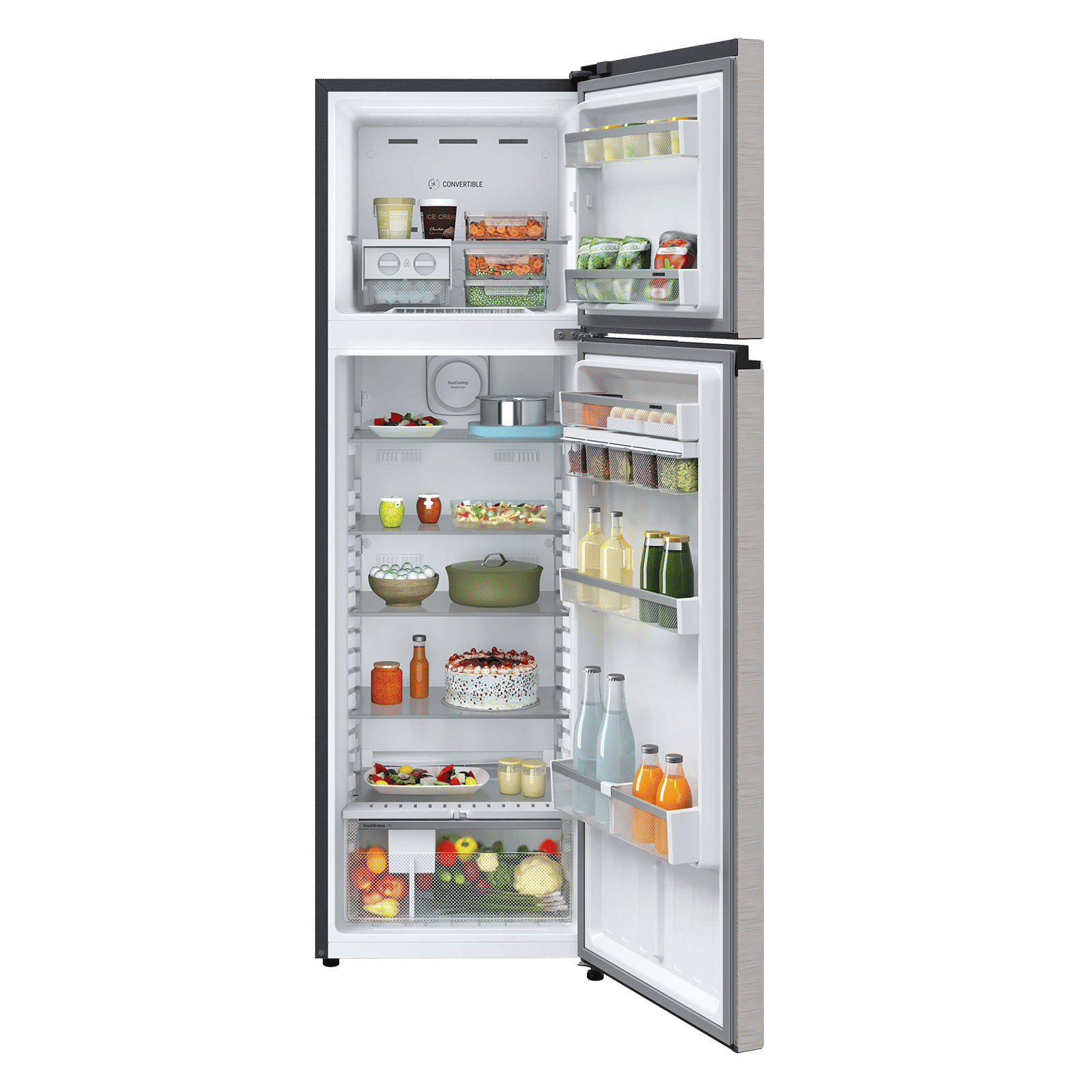Liebherr Cluster 3 316 Litres 2 Star Frost Free Double Door Convertible Refrigerator with Duo Cool Technology (TVHgsB 3131, Grey Steel) (2026 Model)_5