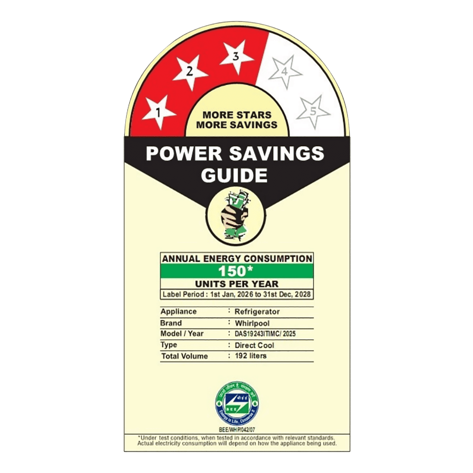 Whirlpool Ice Magic Power Cool 192 Litres 3 Star Direct Cool Singe Door Refrigerator with Stabilizer Free Operation (73621, Grey) Whirlpool Ice Magic Power Cool 192 Litres 3 Star Direct Cool Singe Door Refrigerator with Stabilizer Free Operation (73621, Grey)_2