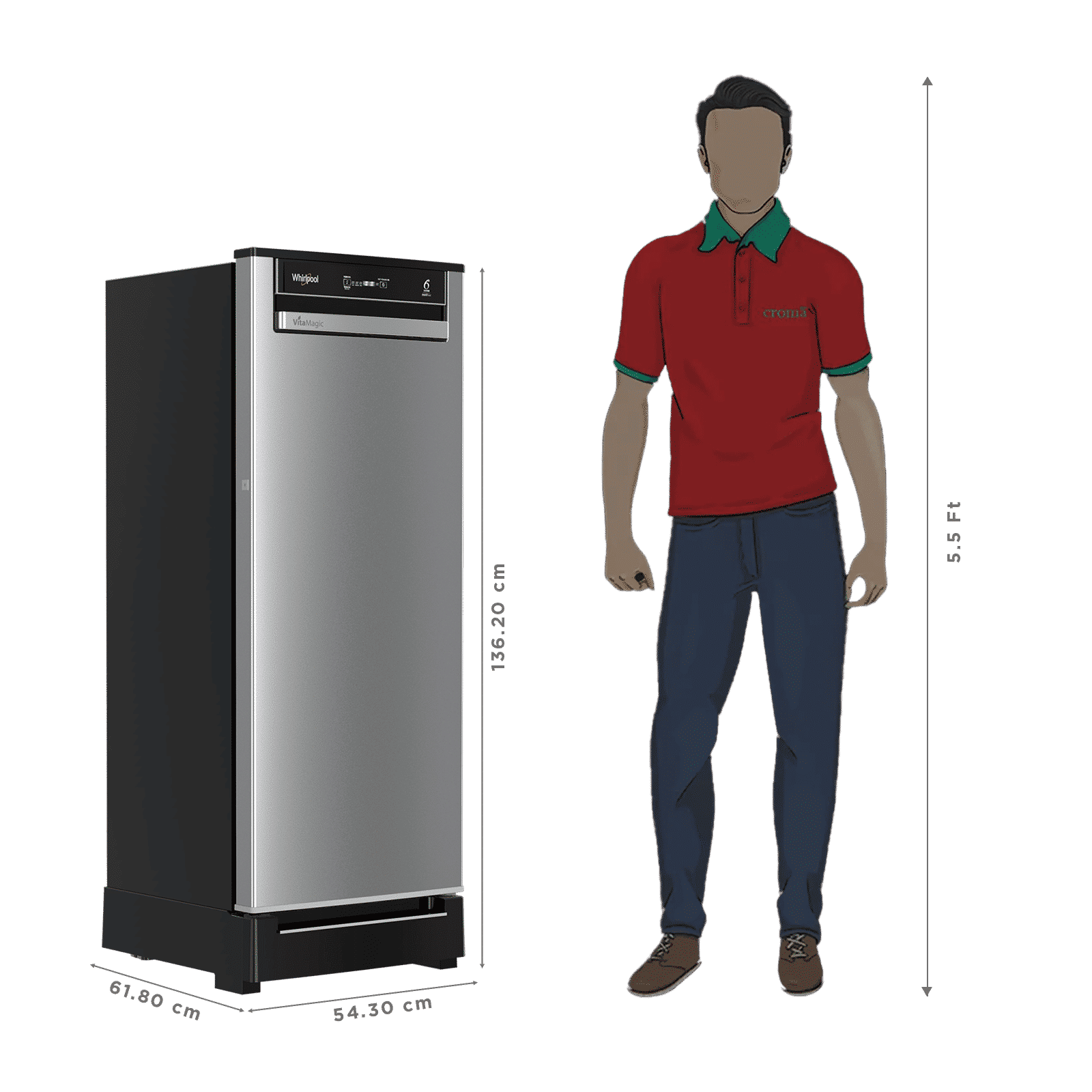Whirlpool Vitamagic Pro 192 Litres 3 Star Direct Cool Single Door Refrigerator with Zeolite Technology (73698, Alpha Steel) Whirlpool Vitamagic Pro 192 Litres 3 Star Direct Cool Single Door Refrigerator with Zeolite Technology (73698, Alpha Steel)_3