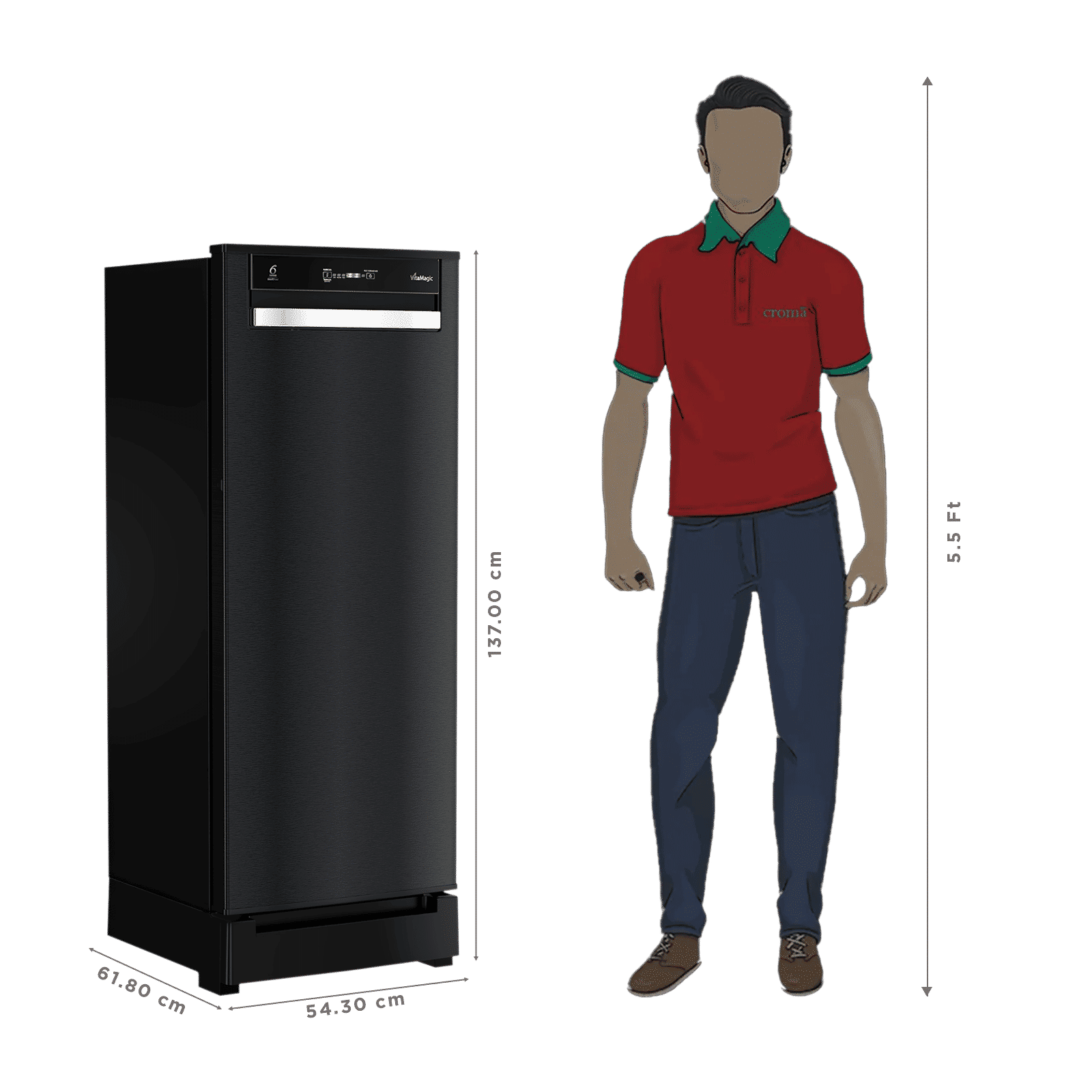 Whirlpool Vitamagic Pro 207 Litres 3 Star Direct Cool Single Door Refrigerator with 6th Sense Intellifrost Technology (73817, Gravity Black) Whirlpool Vitamagic Pro 207 Litres 3 Star Direct Cool Single Door Refrigerator with 6th Sense Intellifrost Technology (73817, Gravity Black)_3