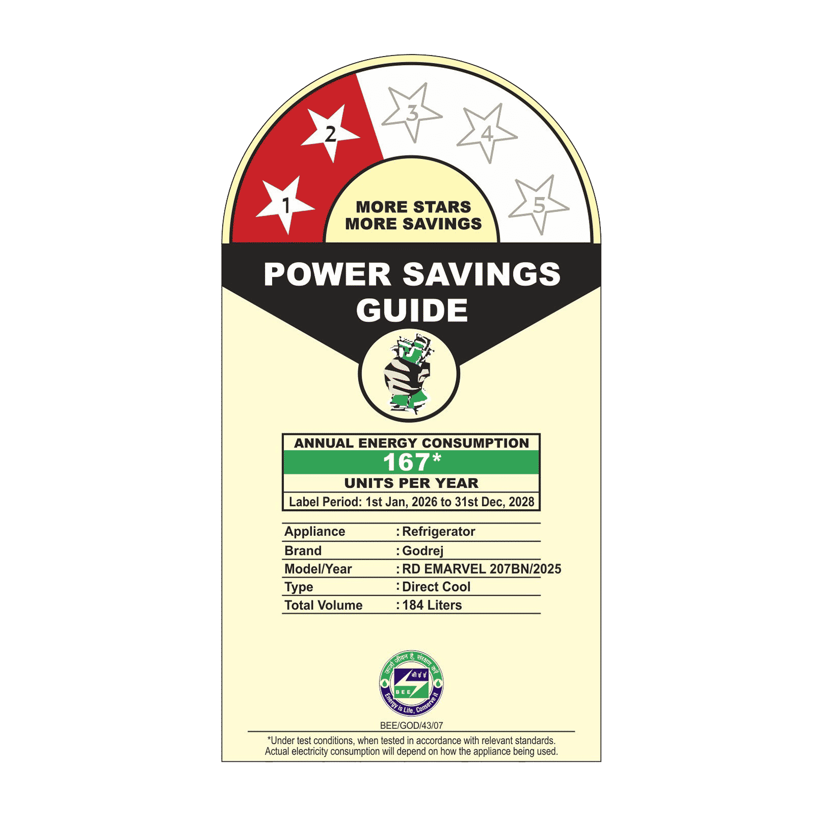 Godrej Marvel 184 Litres 2 Star Direct Cool Single Door Refrigerator with Advanced Capillary Technology (52141501SD03859, Fossil Steel)_2