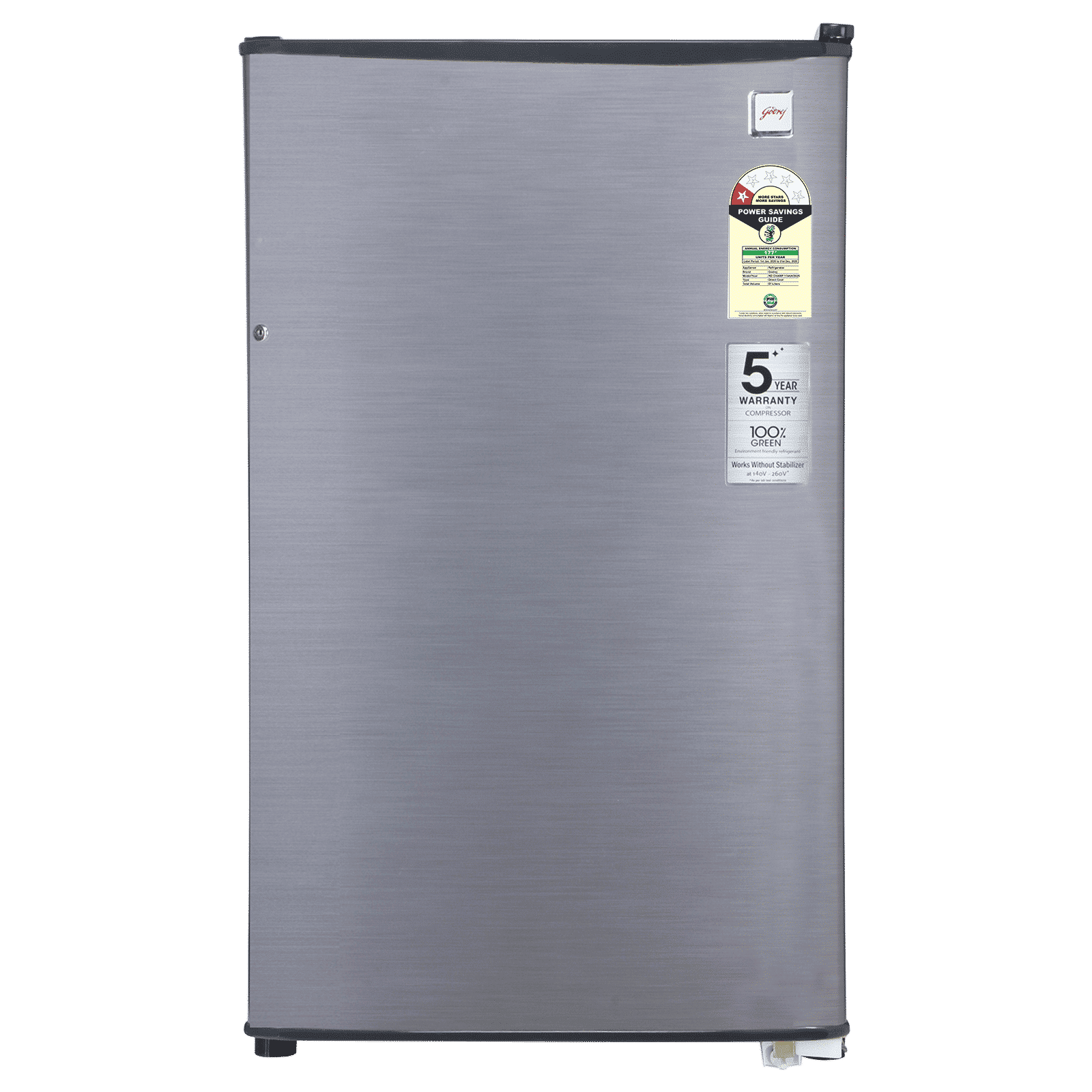 Godrej Champ 97 Litres 1 Star Direct Cool Single Door Refrigerator with Large Bottle space (52141501SD03882, Steel Glow) Godrej Champ 97 Litres 1 Star Direct Cool Single Door Refrigerator with Large Bottle space (52141501SD03882, Steel Glow)_1