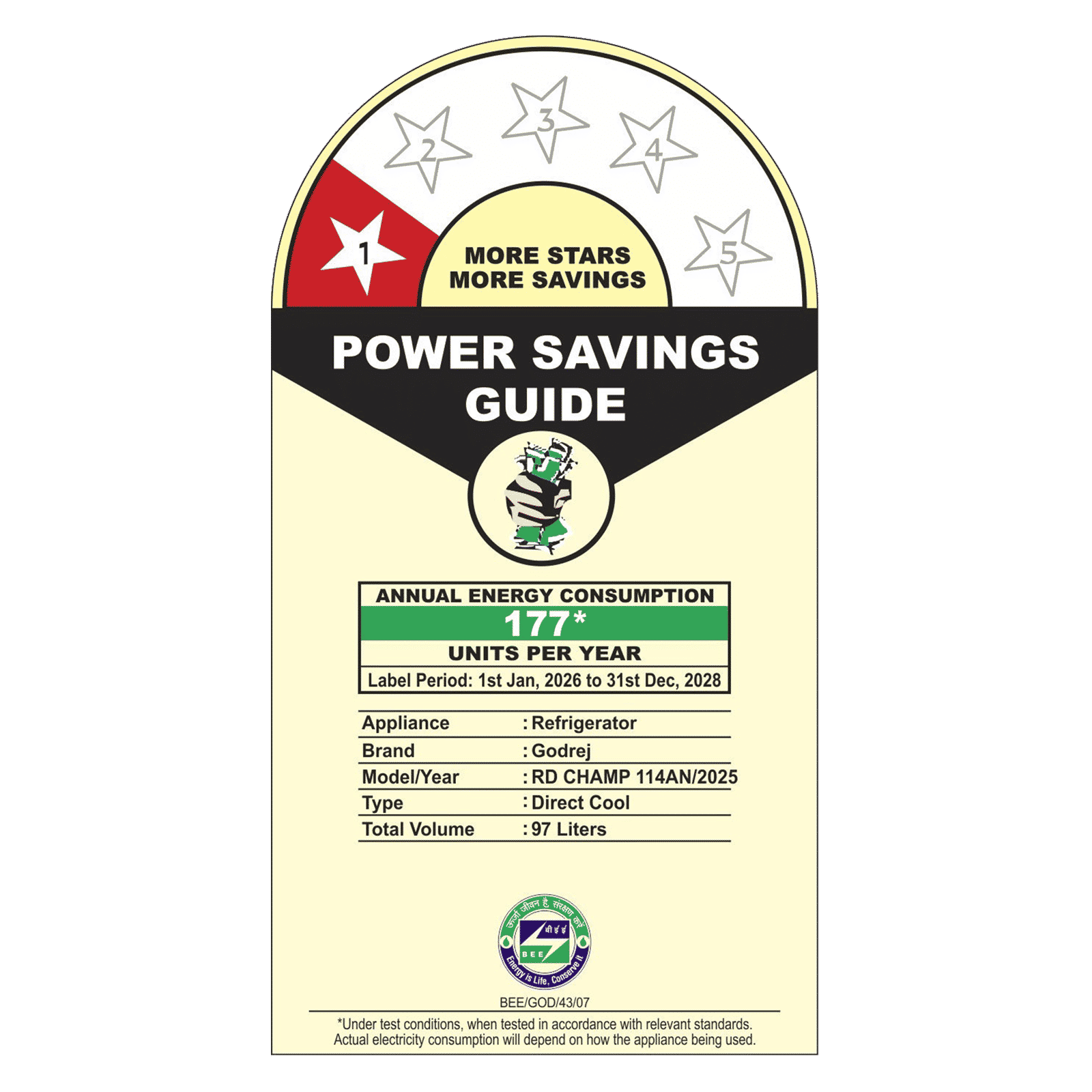 Godrej Champ 97 Litres 1 Star Direct Cool Single Door Refrigerator with Large Bottle space (52141501SD03882, Steel Glow) Godrej Champ 97 Litres 1 Star Direct Cool Single Door Refrigerator with Large Bottle space (52141501SD03882, Steel Glow)_2