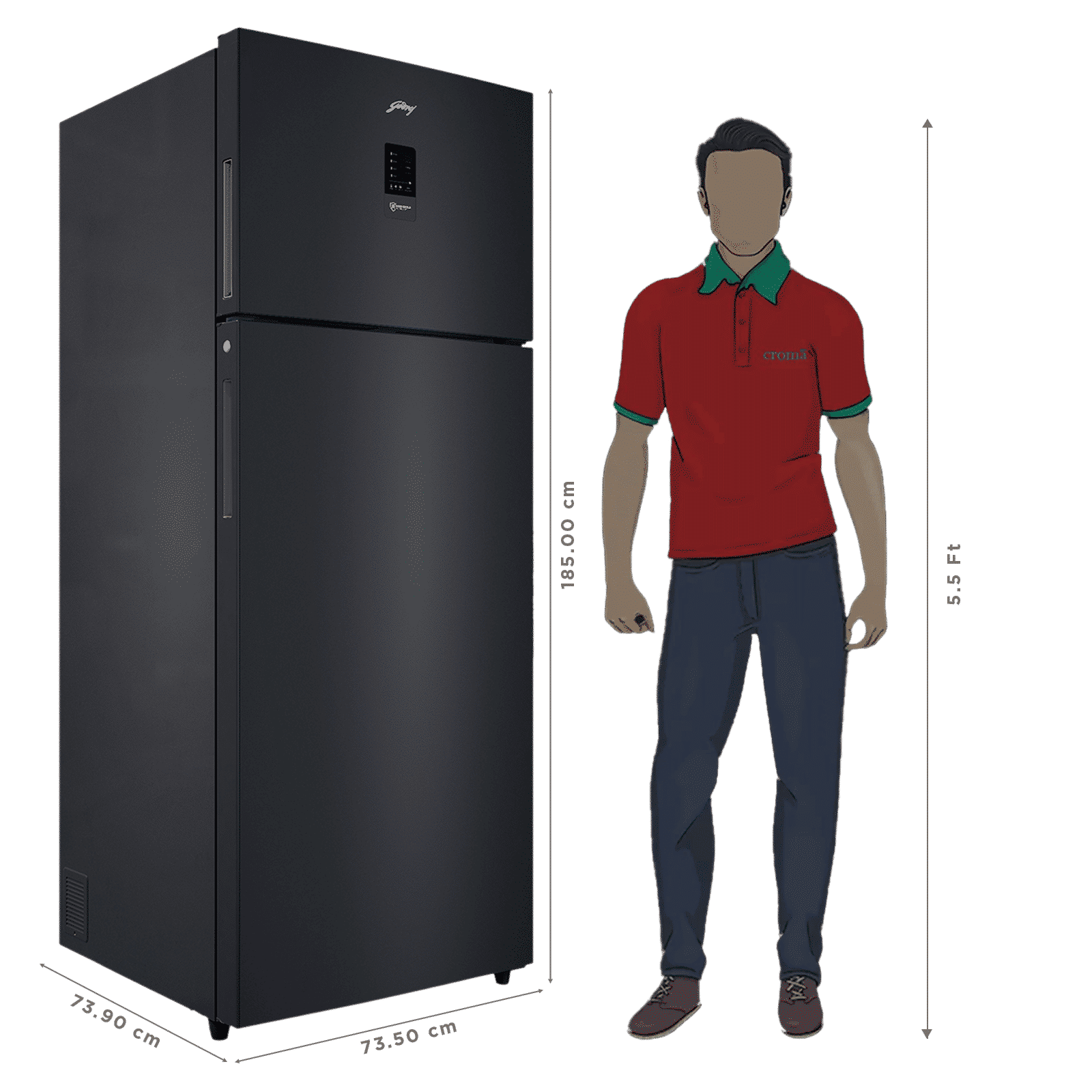 Godrej Regalis 472 Litres 1 Star Frost Free Double Door Refrigerator with Nano Shield Technology (52141501SD03995, Matt Black) Godrej Regalis 472 Litres 1 Star Frost Free Double Door Refrigerator with Nano Shield Technology (52141501SD03995, Matt Black)_2