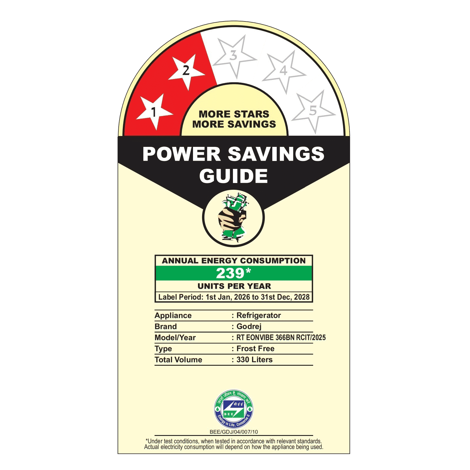 Godrej Vibe 330 Litres 2 Star Frost Free Double Door Convertible Refrigerator with Nano Shield Technology (52141501SD03928, Matt Black)_2