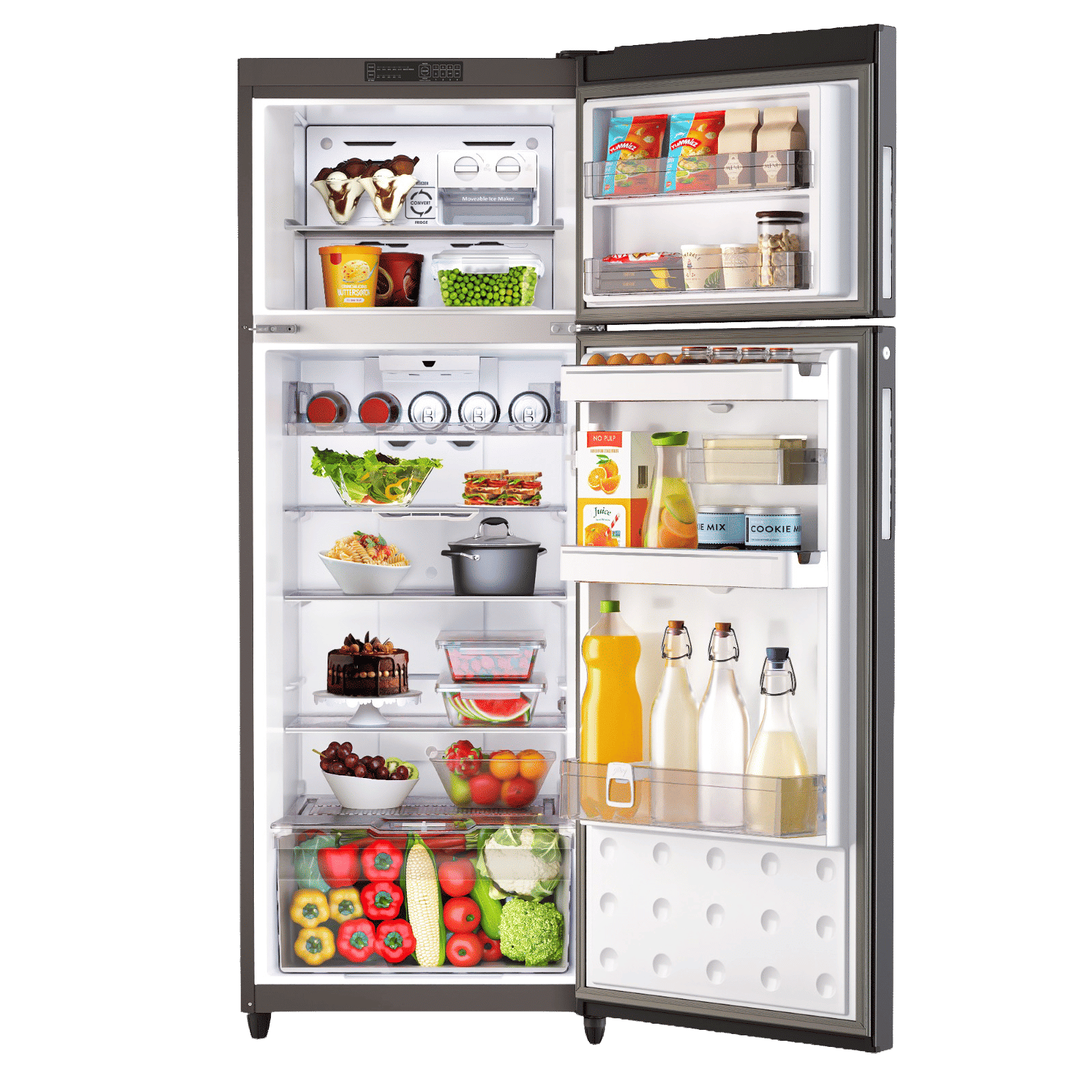 Godrej Vibe 330 Litres 2 Star Frost Free Double Door Convertible Refrigerator with Nano Shield Technology (52141501SD03928, Matt Black)_4