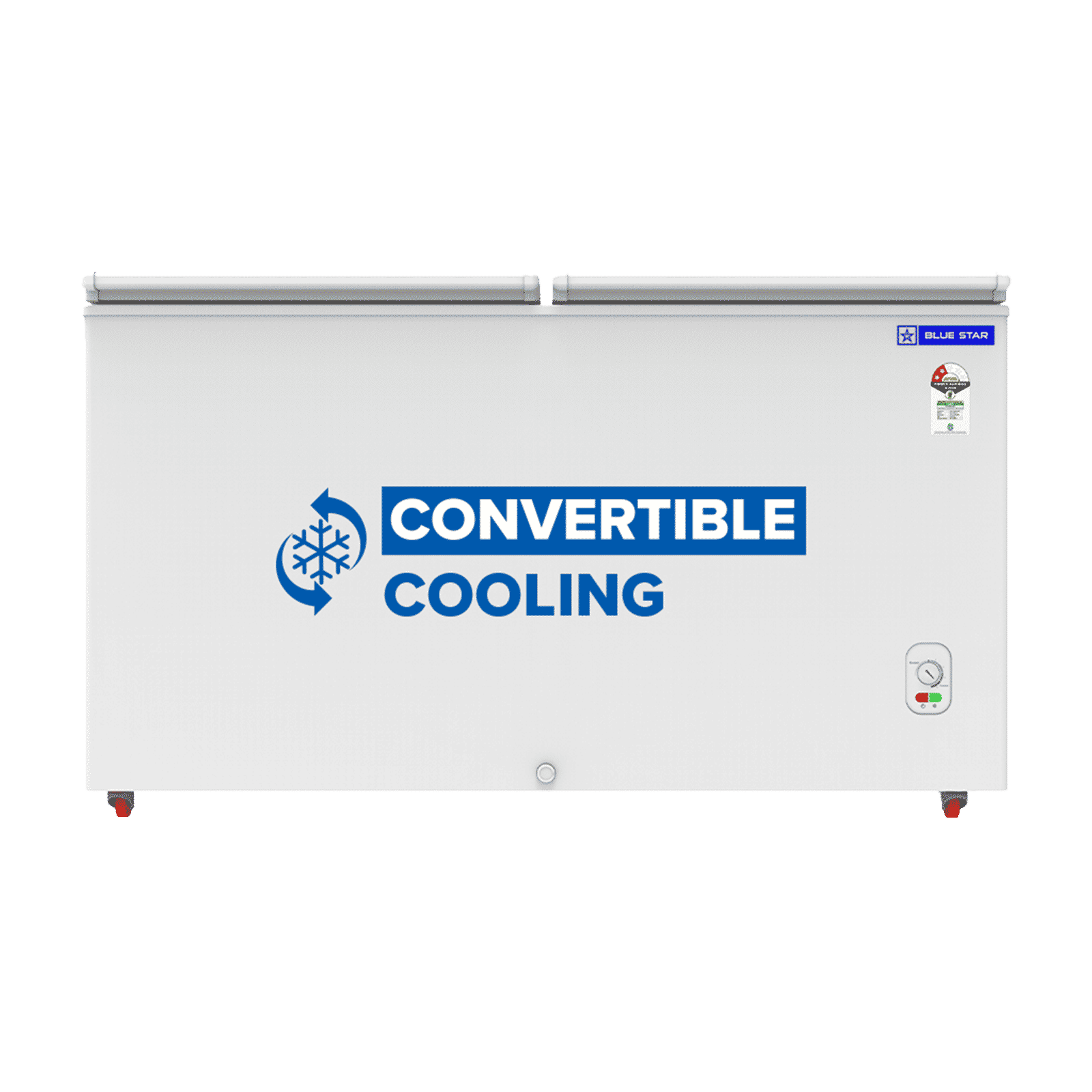 Blue Star N Series 391 Litres 2 Star Manual Defrost Double Door Convertible Deep Freezer with Quadracool Technology (HT2-M425, White) Blue Star N Series 391 Litres 2 Star Manual Defrost Double Door Convertible Deep Freezer with Quadracool Technology (HT2-M425, White)_1