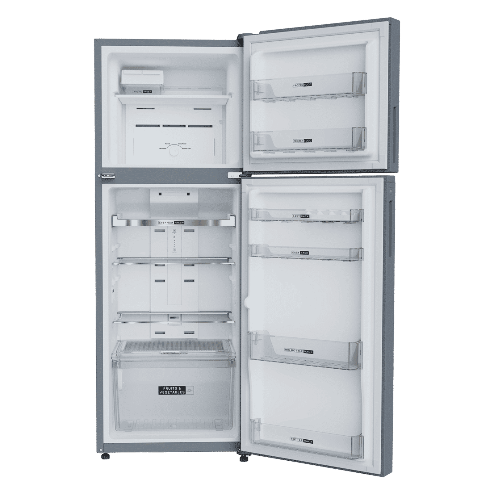 Whirlpool Intellifresh 308 Litres 2 Star Frost Free Double Door Convertible Refrigerator with Microblock Technology (22399, Illusia Steel)_5