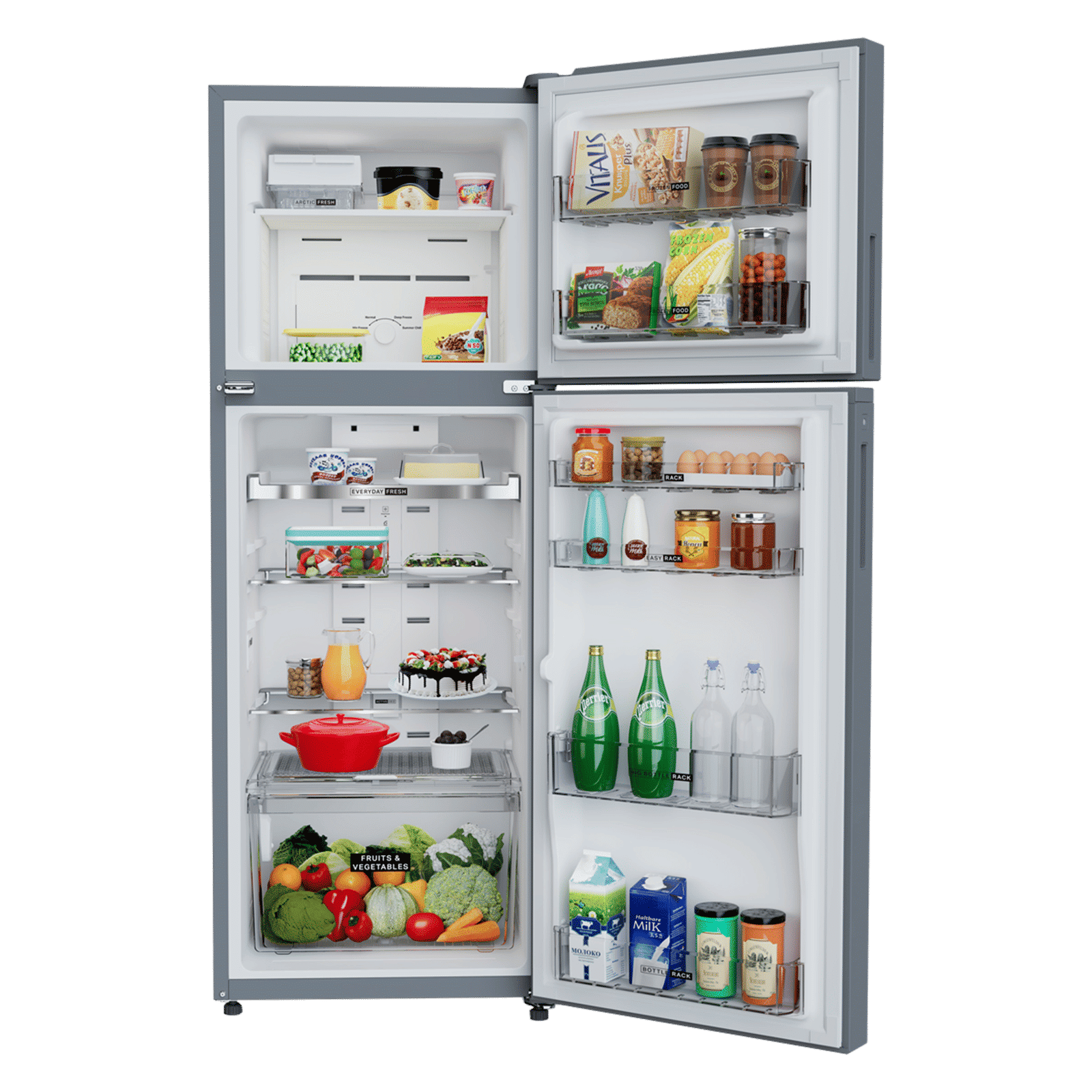 Whirlpool Intellifresh 308 Litres 2 Star Frost Free Double Door Convertible Refrigerator with Microblock Technology (22399, Illusia Steel)_6