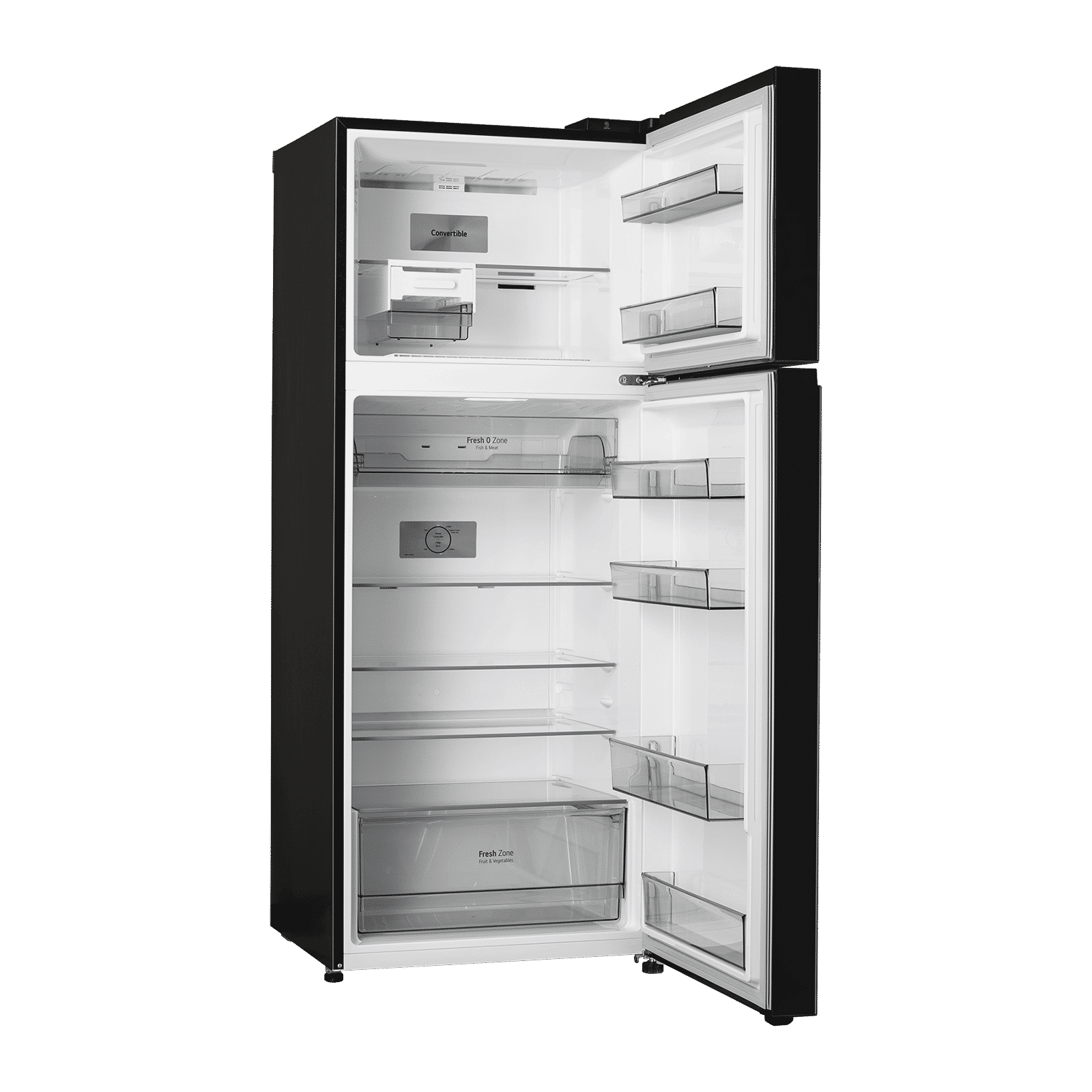 LG 398 Litres 2 Star Frost Free Double Door Convertible Refrigerator with Smart Inverter Compressor (GLT4026SNBM, Black Mirror)_7