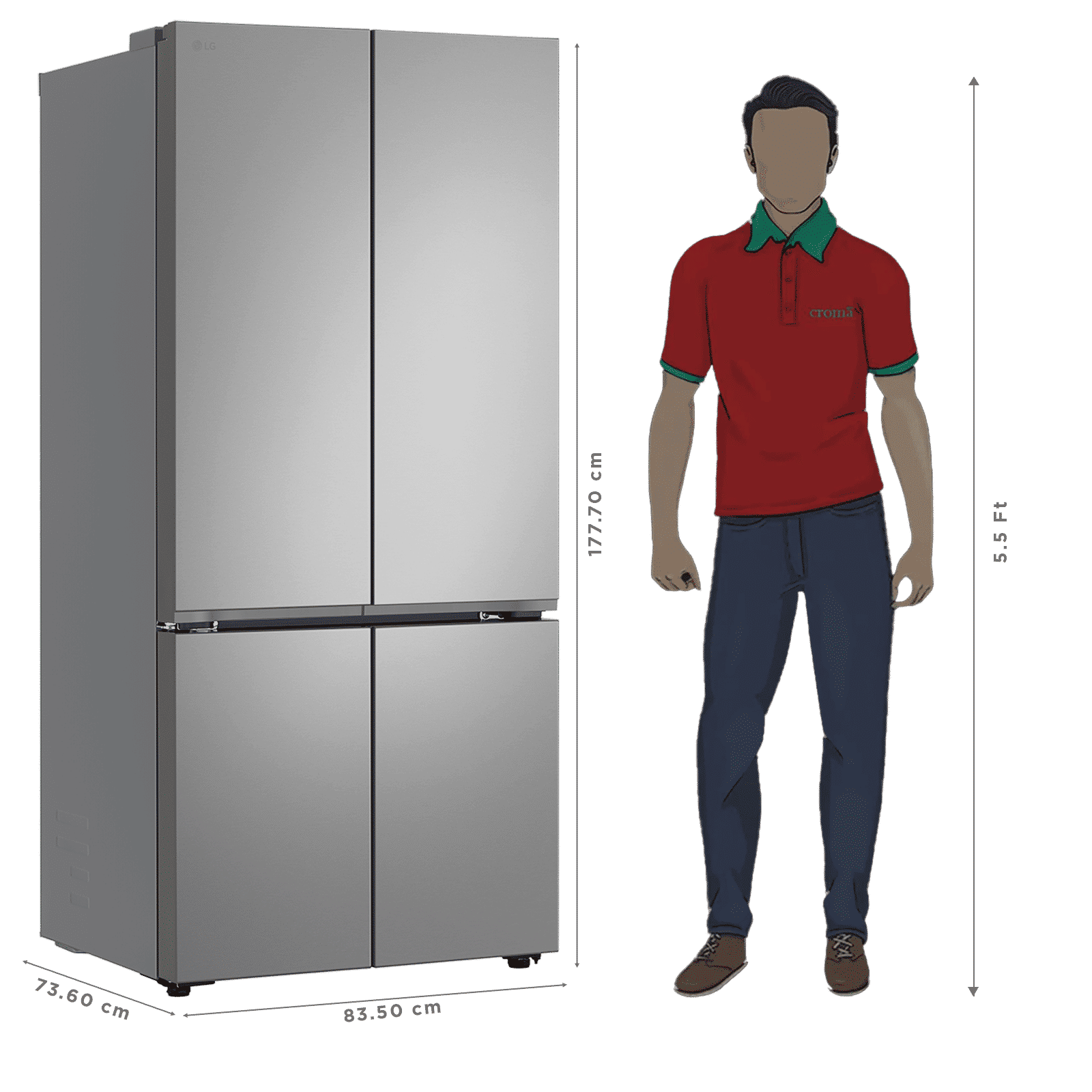LG 574 Litres 3 Star Frost Free Side by Side Refrigerator with Smart Diagnosis (GVB23FFLMB, Prime Silver) (2026 Model)_3