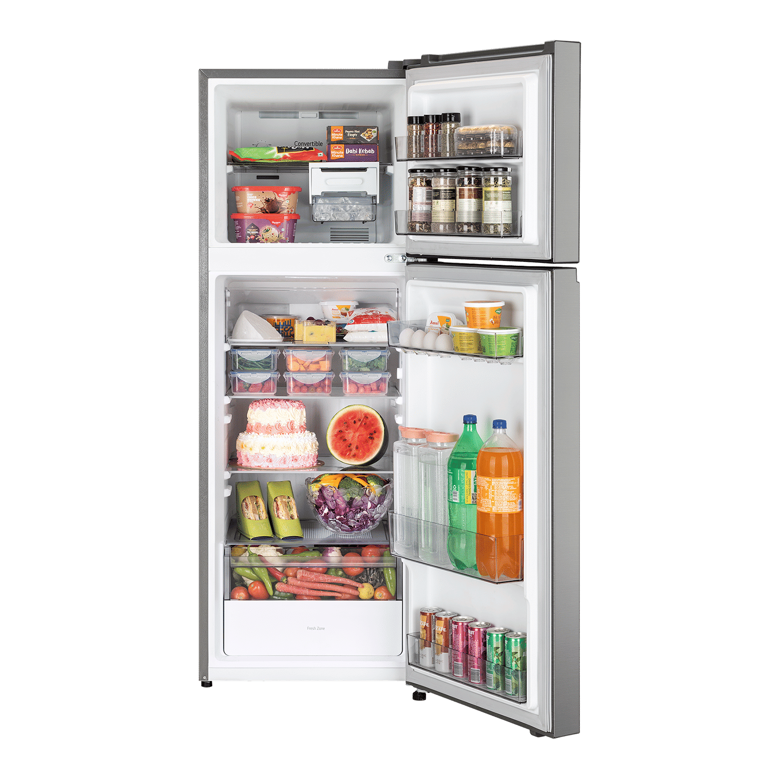 LG 251 Litres 2 Star Frost Free Double Door Convertible Refrigerator with Express Freeze (GLT2526XWPZ, Shiny Steel)_11