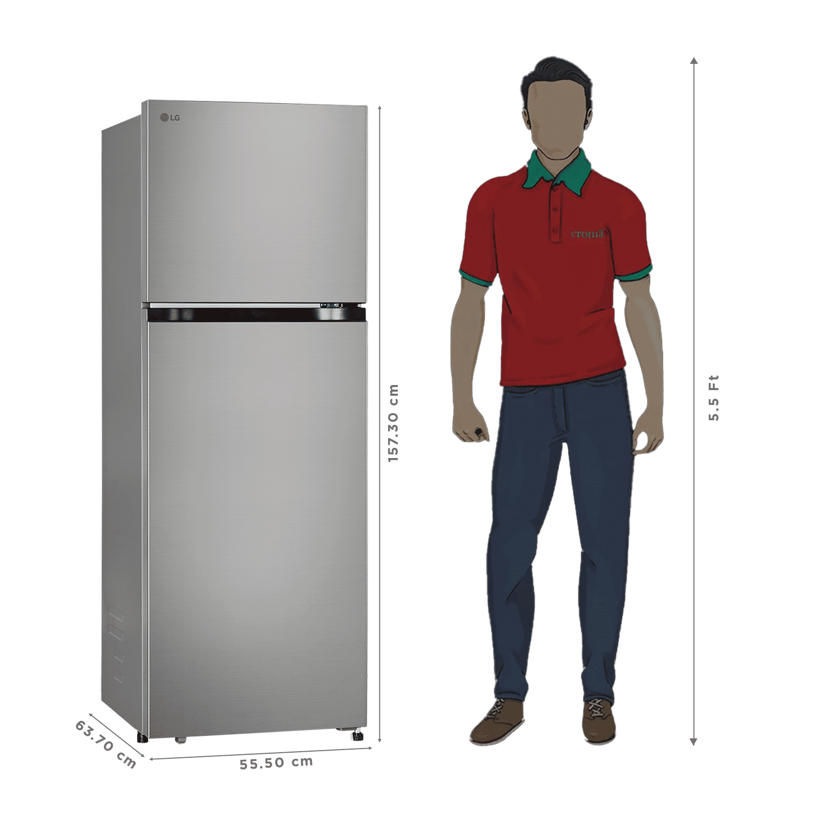 LG 251 Litres 2 Star Frost Free Double Door Convertible Refrigerator with Express Freeze (GLT2526XWPZ, Shiny Steel) (2026 Model)_3