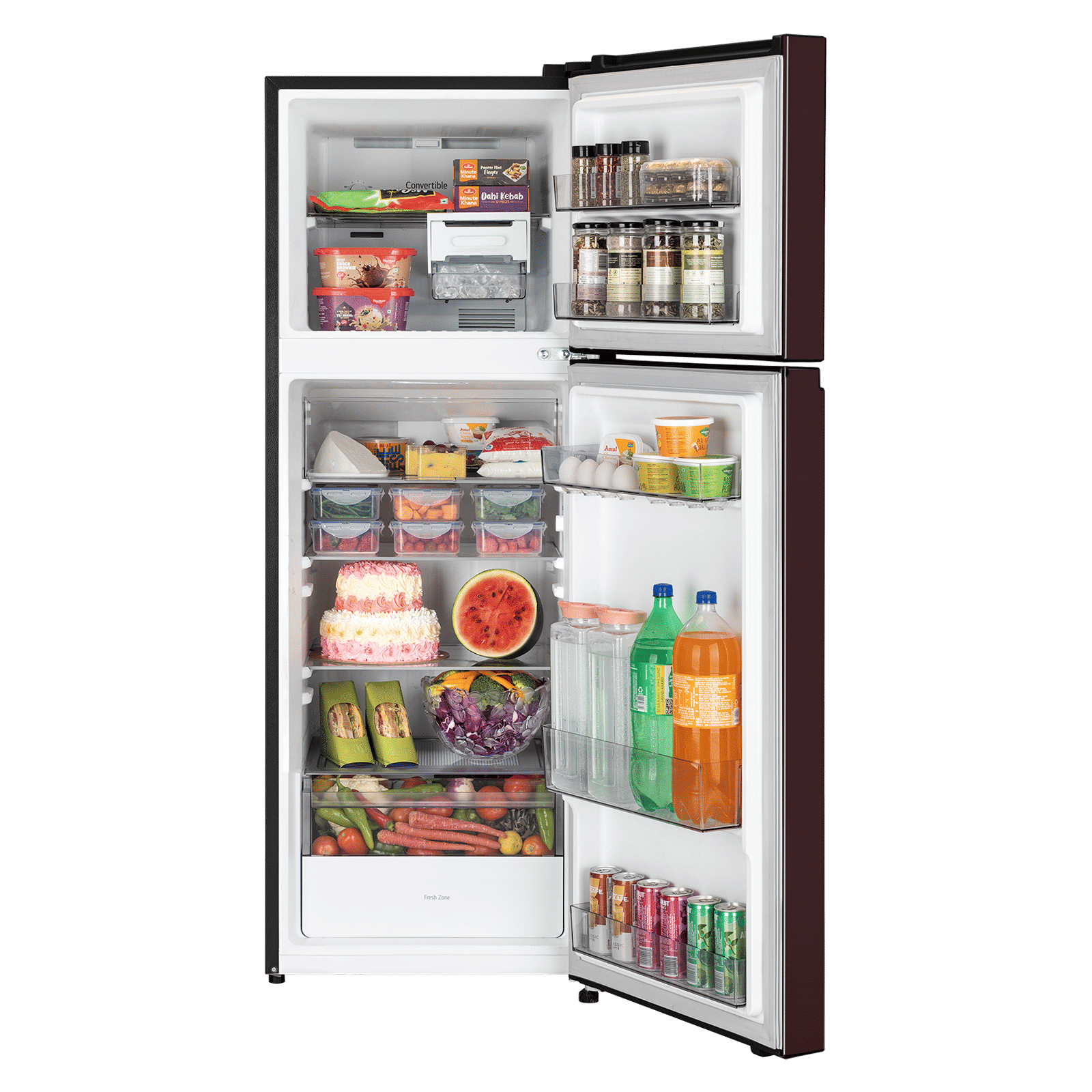 LG 251 Litres 2 Star Frost Free Double Door Convertible Refrigerator with Express Freeze (GLT2526XWSL, Scarlet Lotus)_11