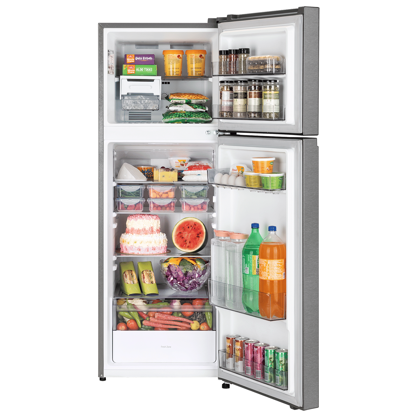 LG 251 Litres 2 Star Frost Free Double Door Refrigerator with Inverter Compressor (GLT2526WWDS, Dazzle Steel)_11