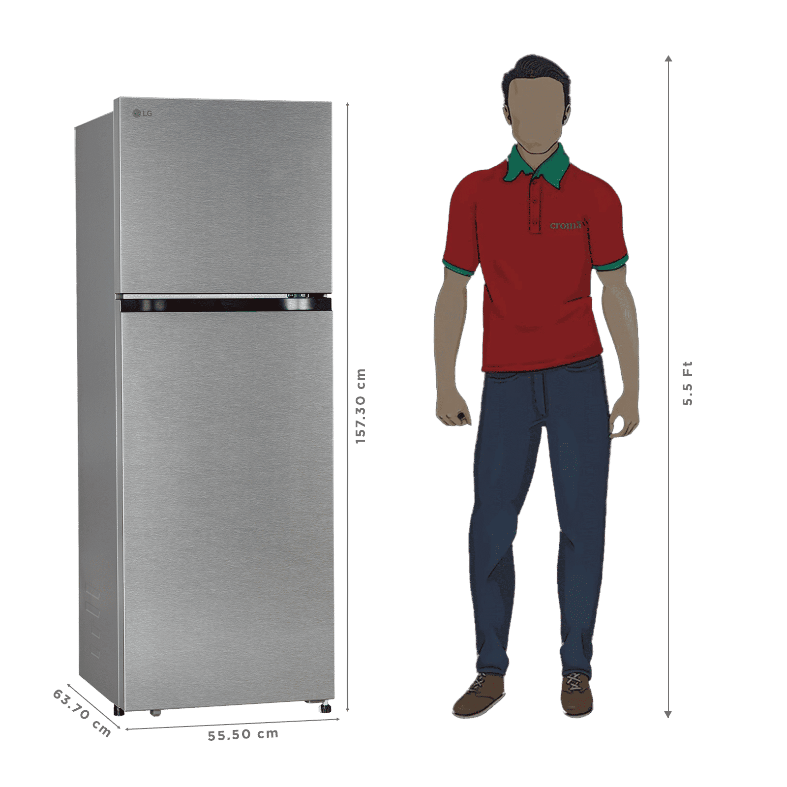 LG 251 Litres 2 Star Frost Free Double Door Refrigerator with Inverter Compressor (GLT2526WWDS, Dazzle Steel) (2026 Model)_3