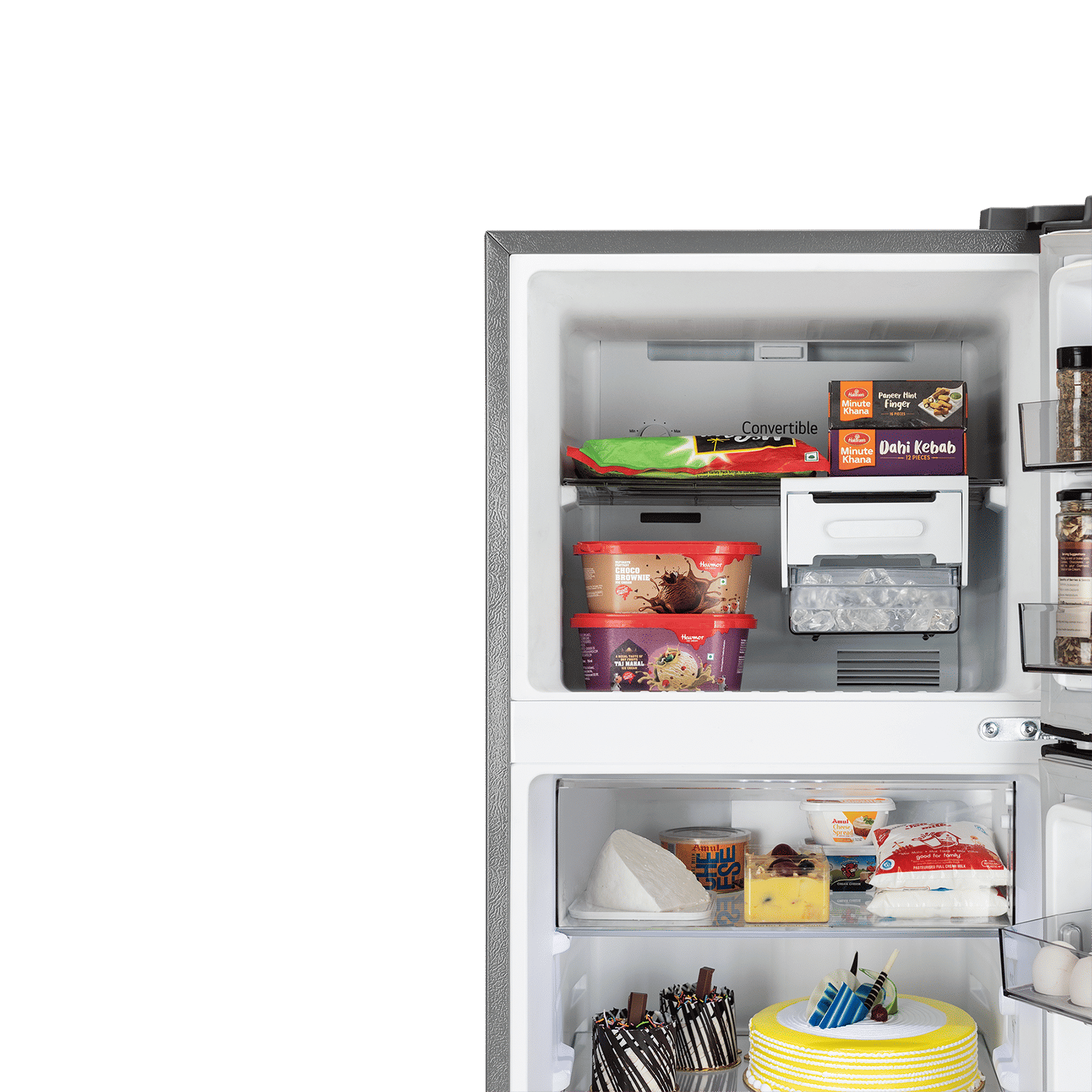 LG 276 Litres 2 Star Frost Free Double Door Convertible Refrigerator with Lower Door Basket (GLT2826XWPZ, Shiny Steel)_10
