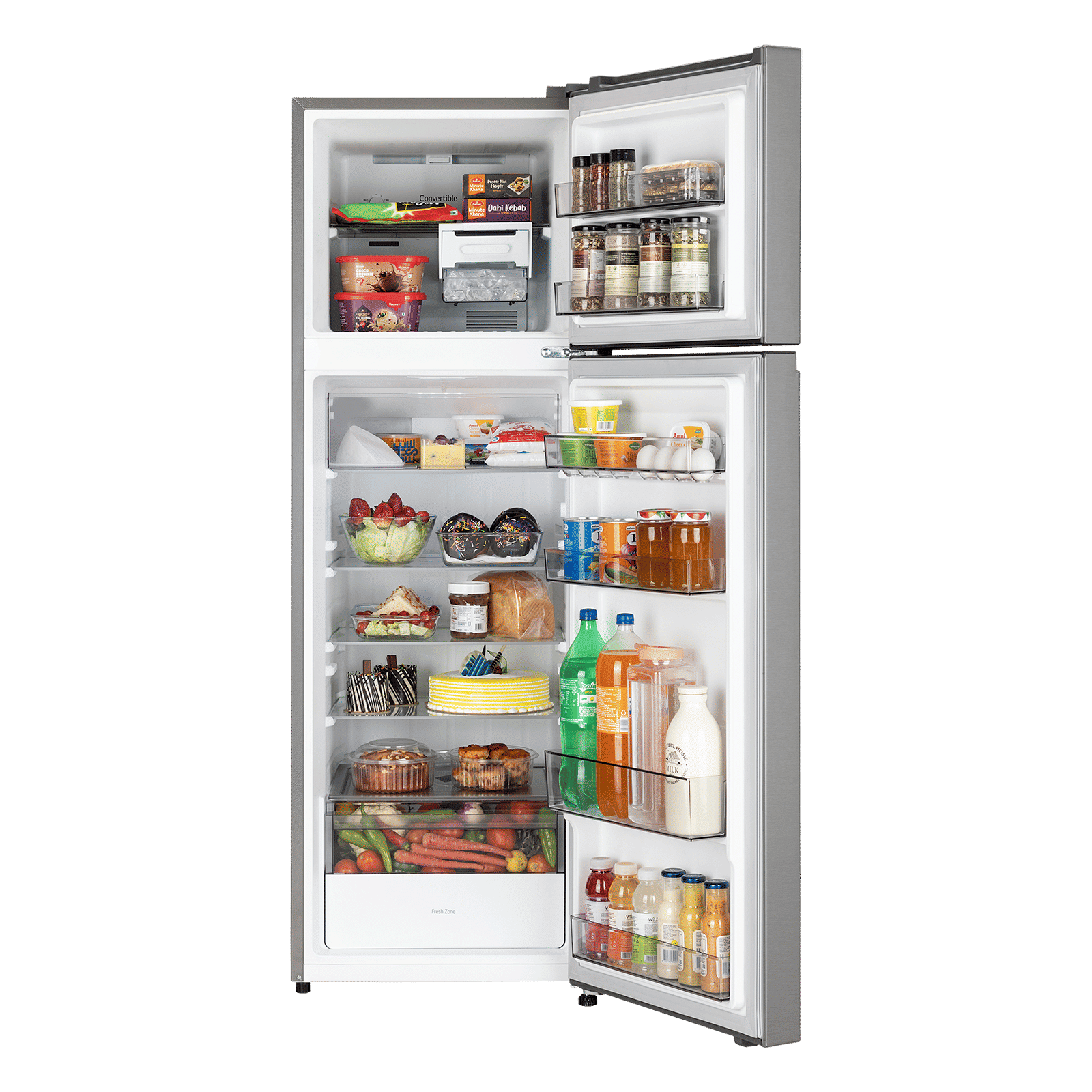 LG 276 Litres 2 Star Frost Free Double Door Convertible Refrigerator with Lower Door Basket (GLT2826XWPZ, Shiny Steel)_11
