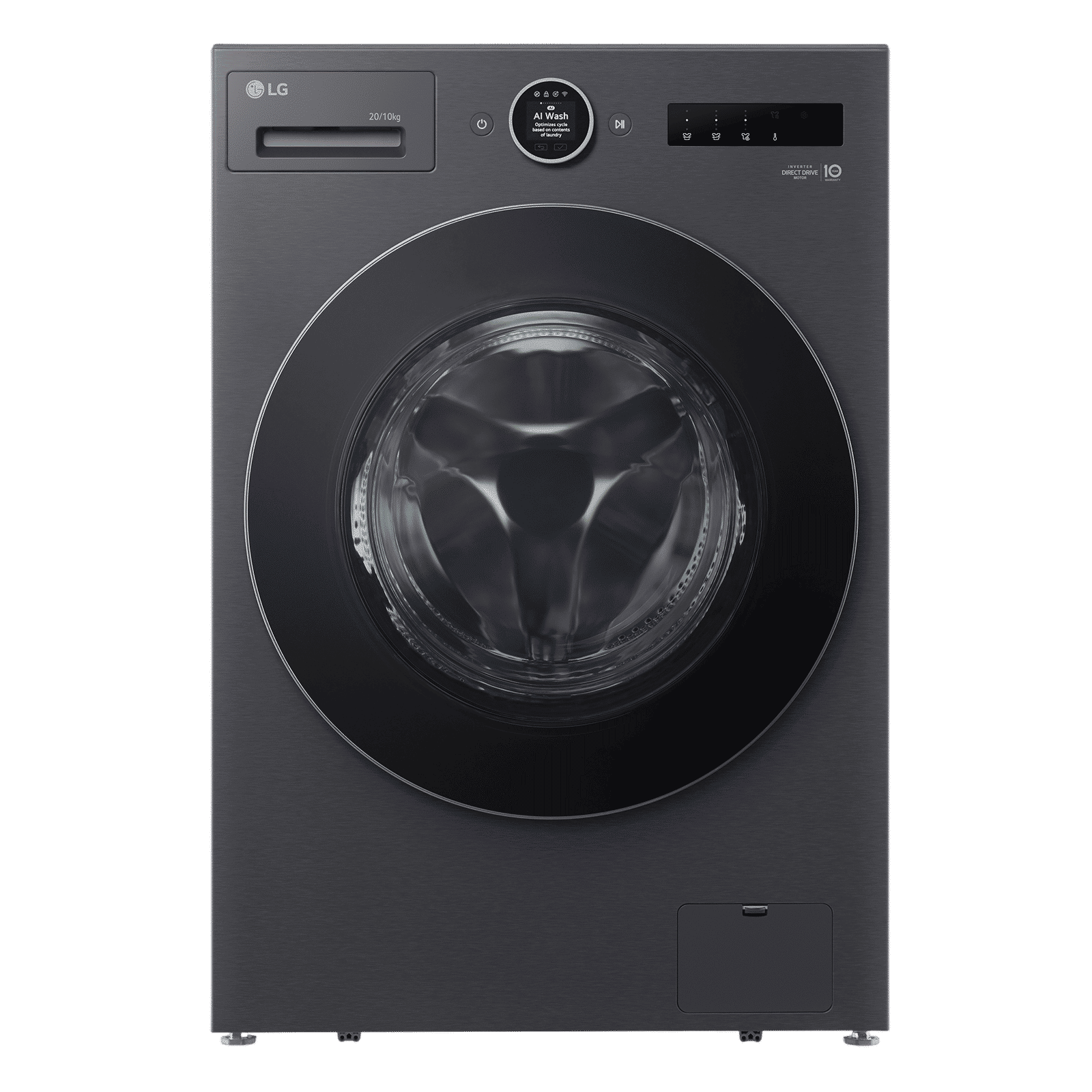 LG 20/10 kg Wi-Fi Inverter Fully Automatic Front Load Washing Machine (VX Series, FDX92010A9K.AEBQEIL, Essence Black)_1