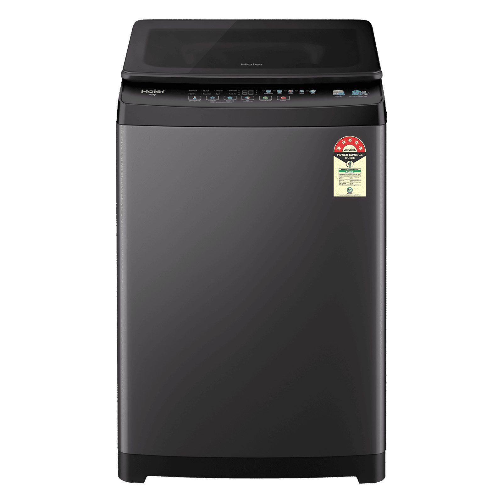 Haier 8.5 kg 5 Star Fully Automatic Top Load Washing Machine (326, HWM85-H326BK, Auto Restart, Black)_1