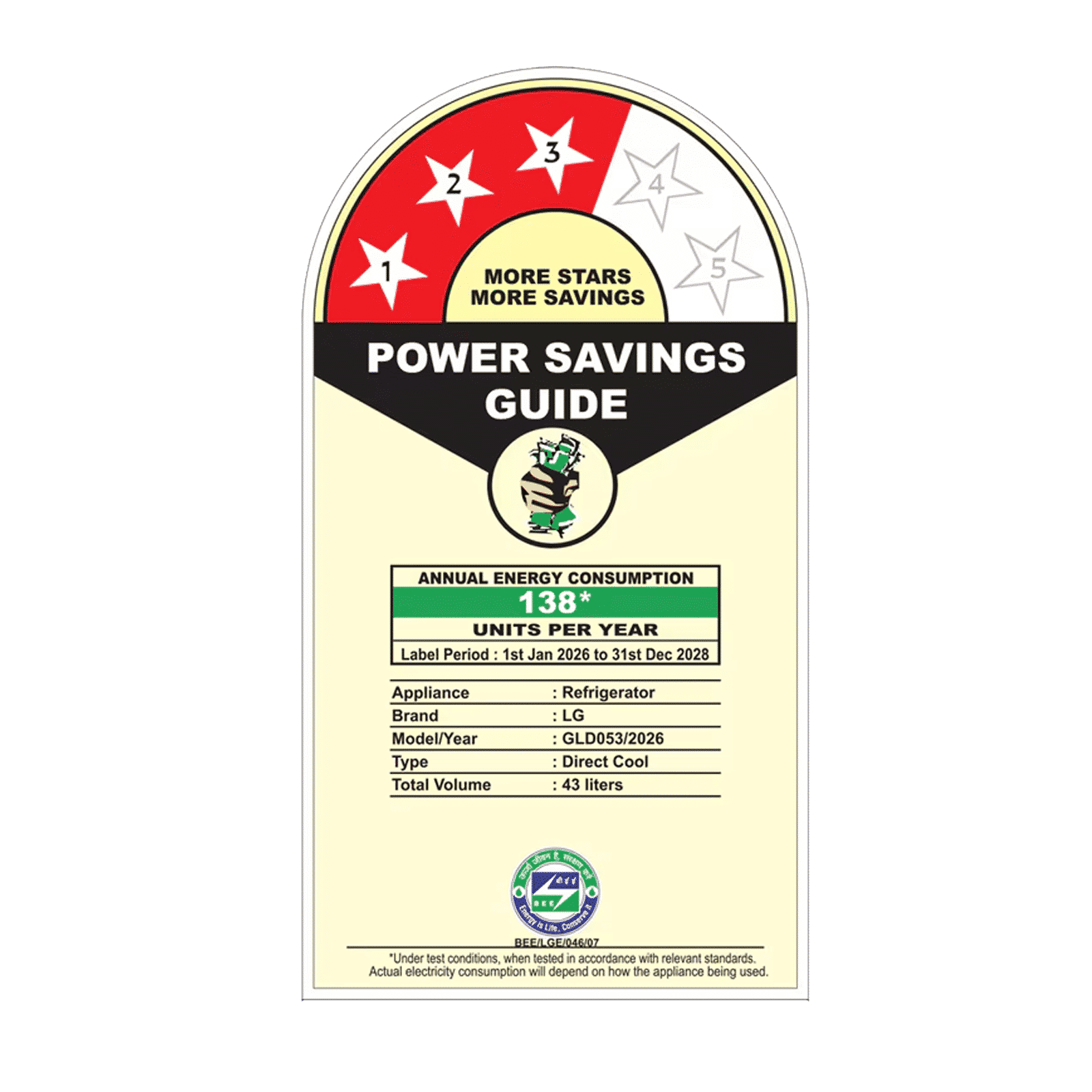 LG 43 Litres 3 Star Direct Cool Single Door Refrigerator with Anti-Bacterial Gasket (GLD0536VRSW, Super White)_2