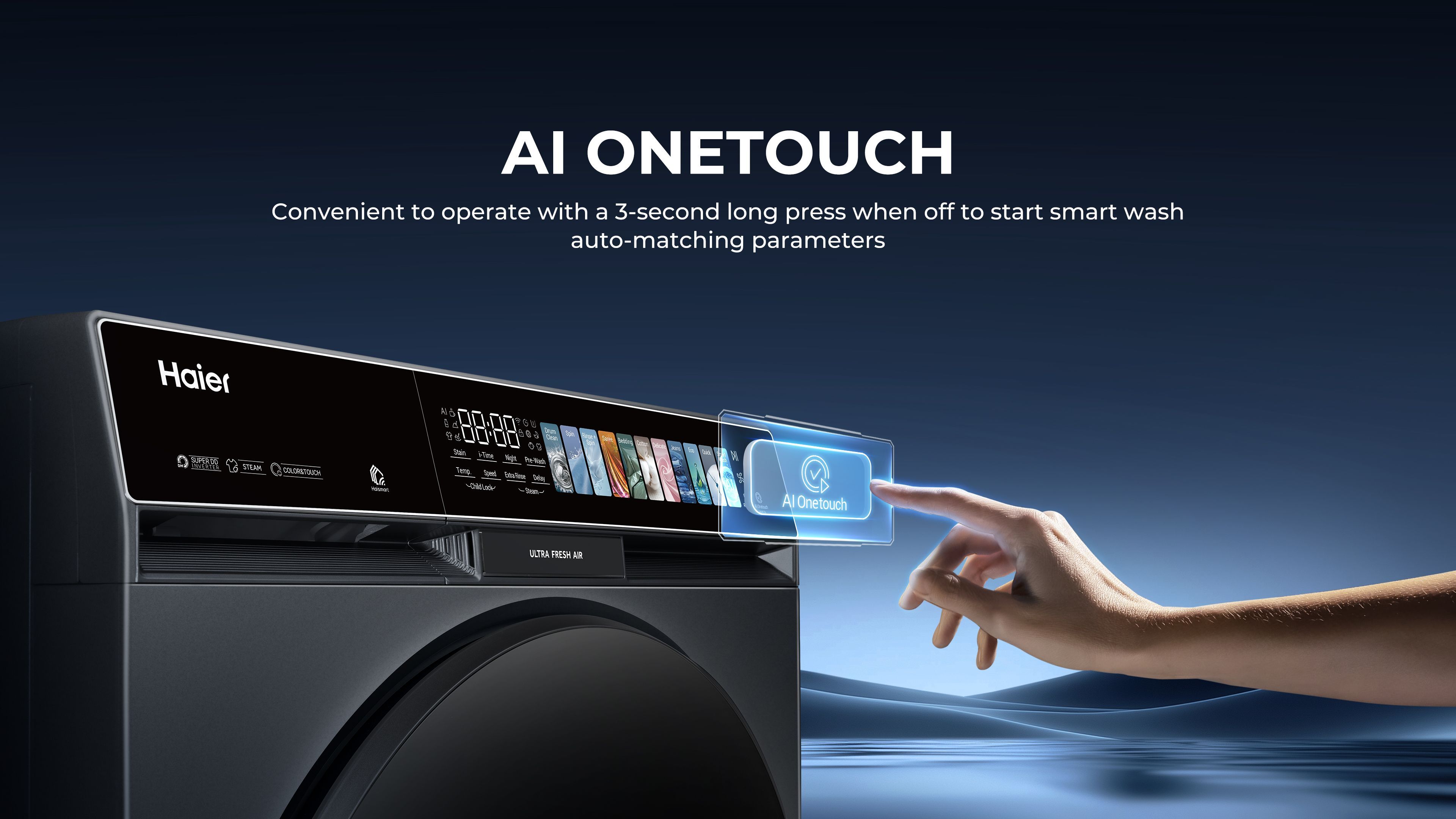 Haier 12/7 kg 5 Star Wi-Fi Inverter Fully Automatic Front Load Washer Dryer (F11, HWD120-DM14F11BKU1, Direct Motion Motor, Black)_12