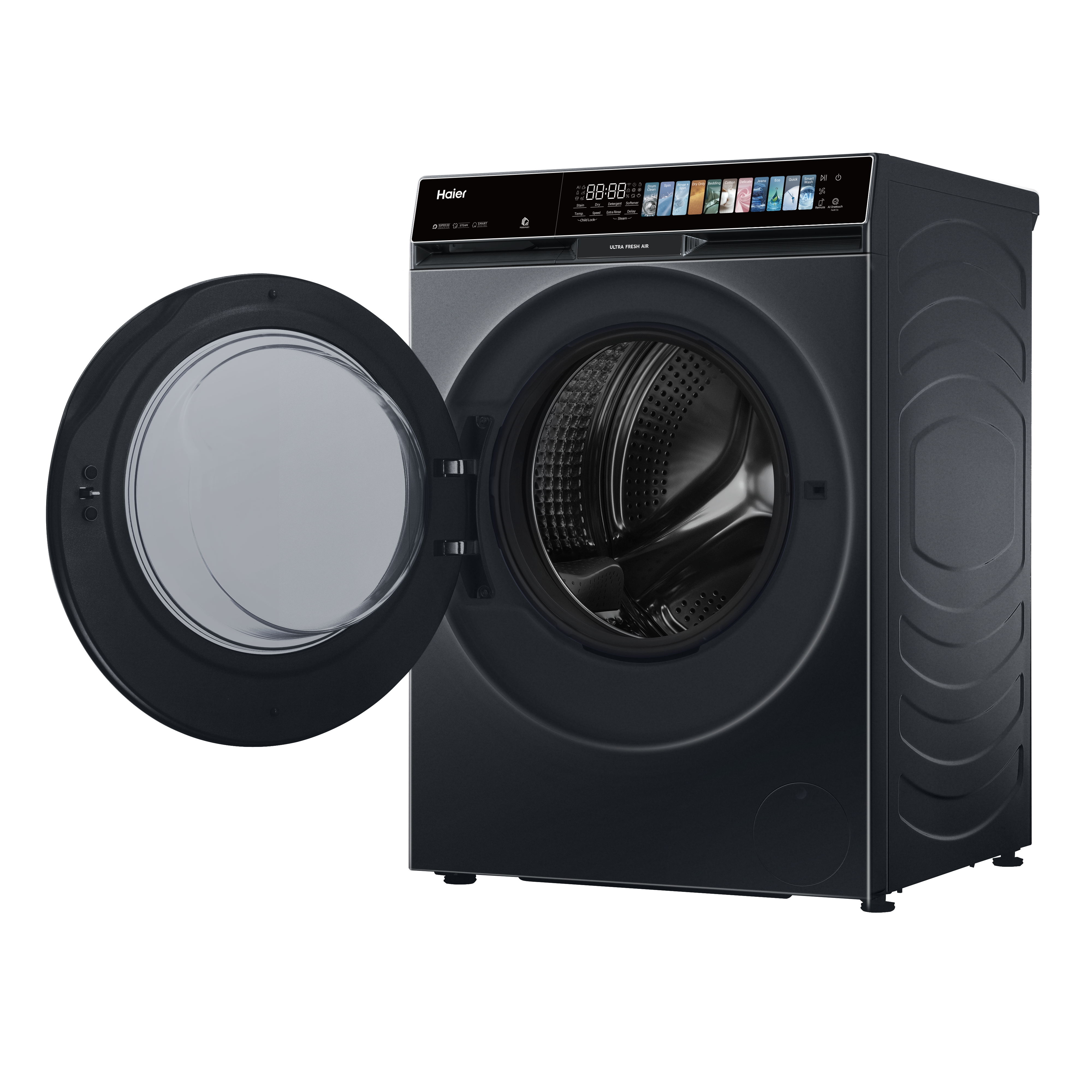 Haier 12/7 kg 5 Star Wi-Fi Inverter Fully Automatic Front Load Washer Dryer (F11, HWD120-DM14F11BKU1, Direct Motion Motor, Black)_7