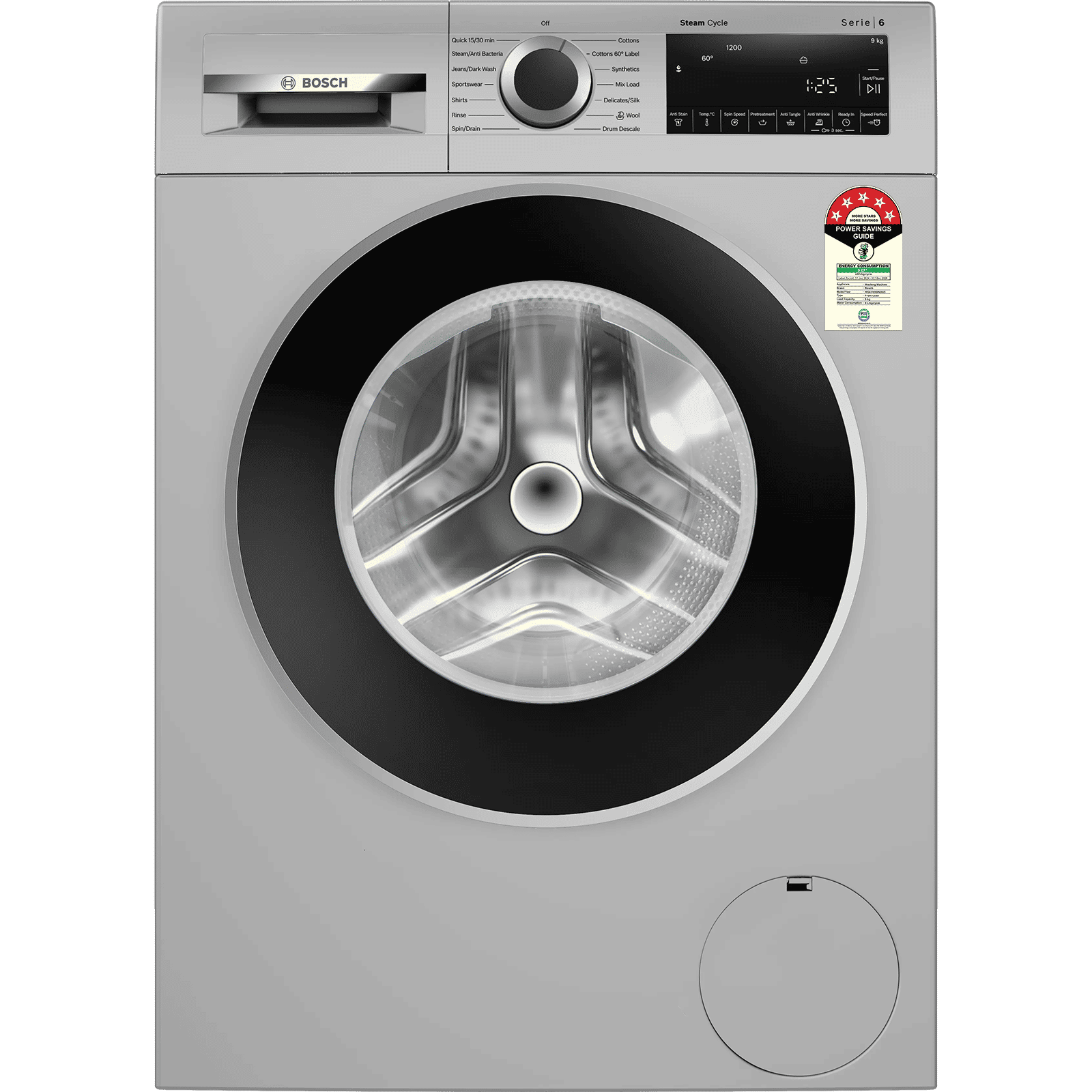 Bosch 9 kg 5 Star Fully Automatic Front Load Washing Machine (Series 6, WGA1420SIN, Eco Silence Drive, Graphite)_1
