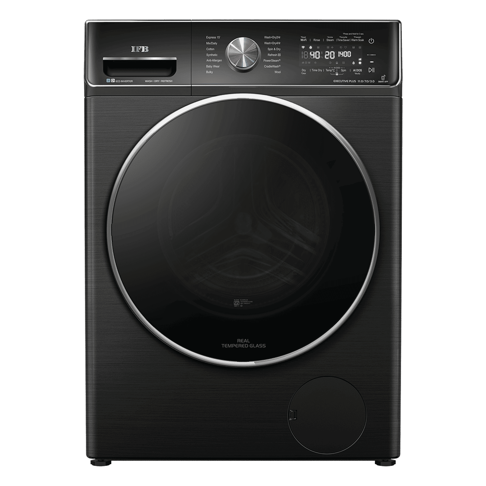 IFB 11/7/3 Kg 5 Star Wi-Fi Inverter Fully Automatic Front Load Washer Dryer Refresher (Executive Plus ZBG, 8903287033735, Powered by Ai, Black VCM)_1