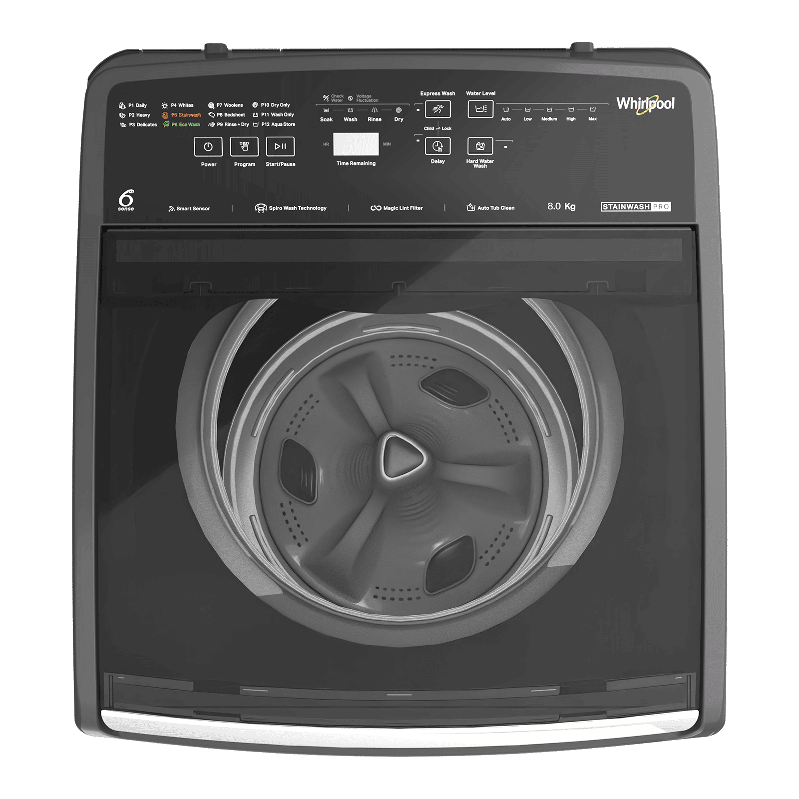 Whirlpool 8 kg 5 Star Fully Automatic Top Load Washing Machine (Stainwash Pro, 31692, 6th Sense Technology, Grey)_6