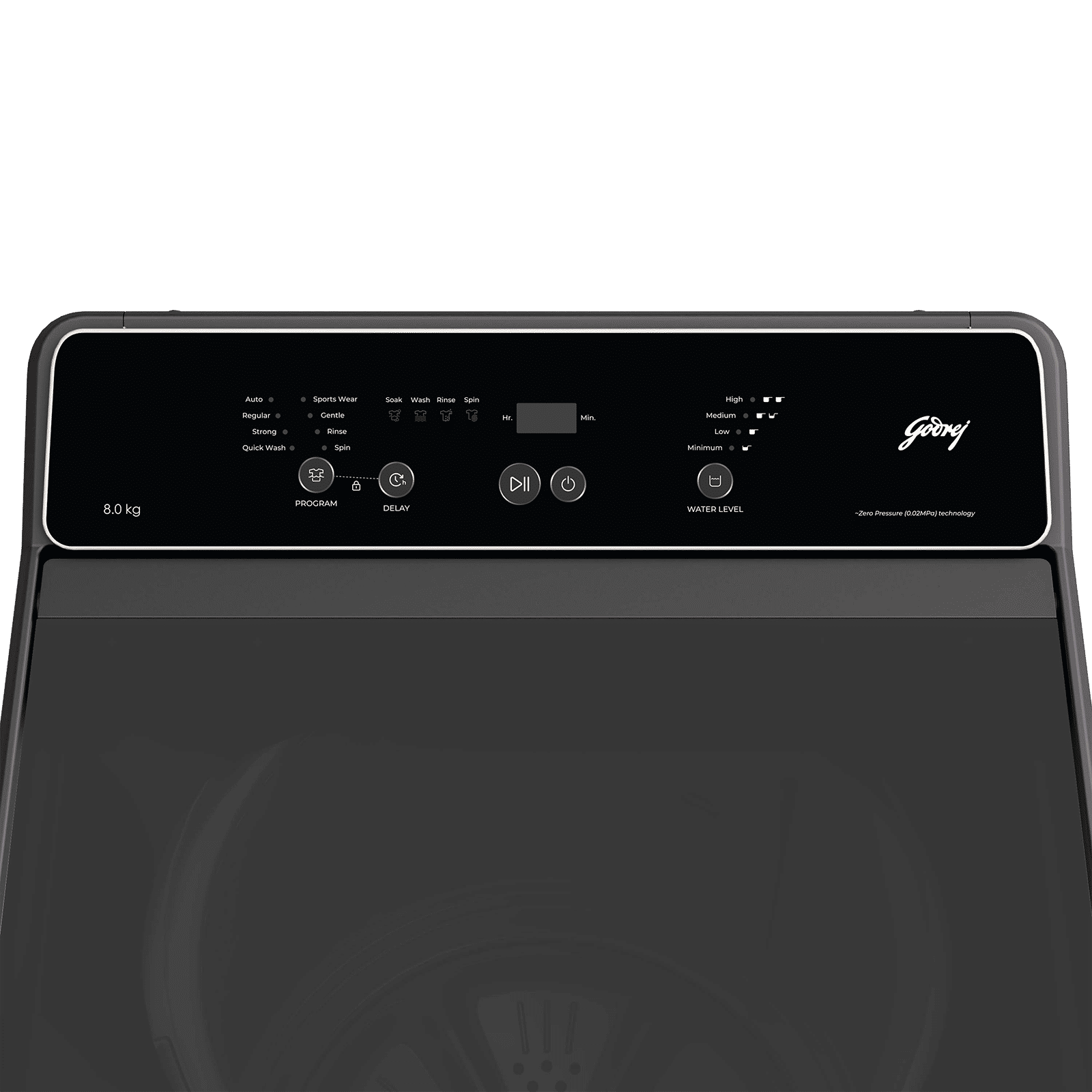 Godrej 8 kg 5 Star Fully Automatic Top Load Washing Machine (Valor, 52141601SD00603, Zero Pressure Technology, Matt Black) Godrej 8 kg 5 Star Fully Automatic Top Load Washing Machine (Valor, 52141601SD00603, Zero Pressure Technology, Matt Black)_3