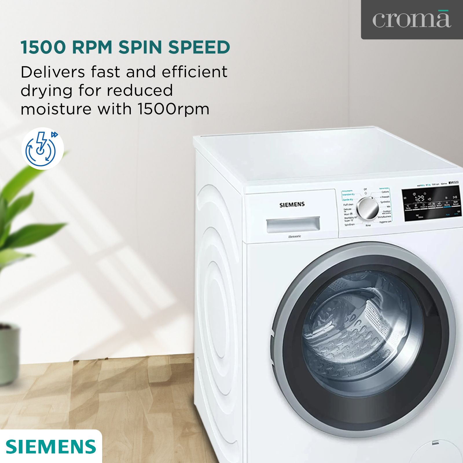SIEMENS 8.5 kg Fully Automatic Front Load Washer Dryer (WD15G460IN, In-built Heater, White)_10