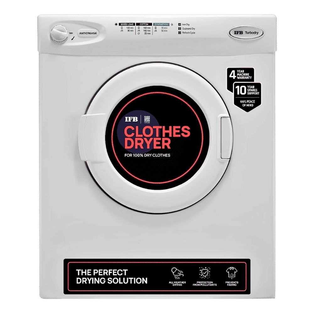 IFB 5.5 kg 5 Star Fully Automatic Front Load Dryer (TURBO DRY 550, Lint Filter, White)_1