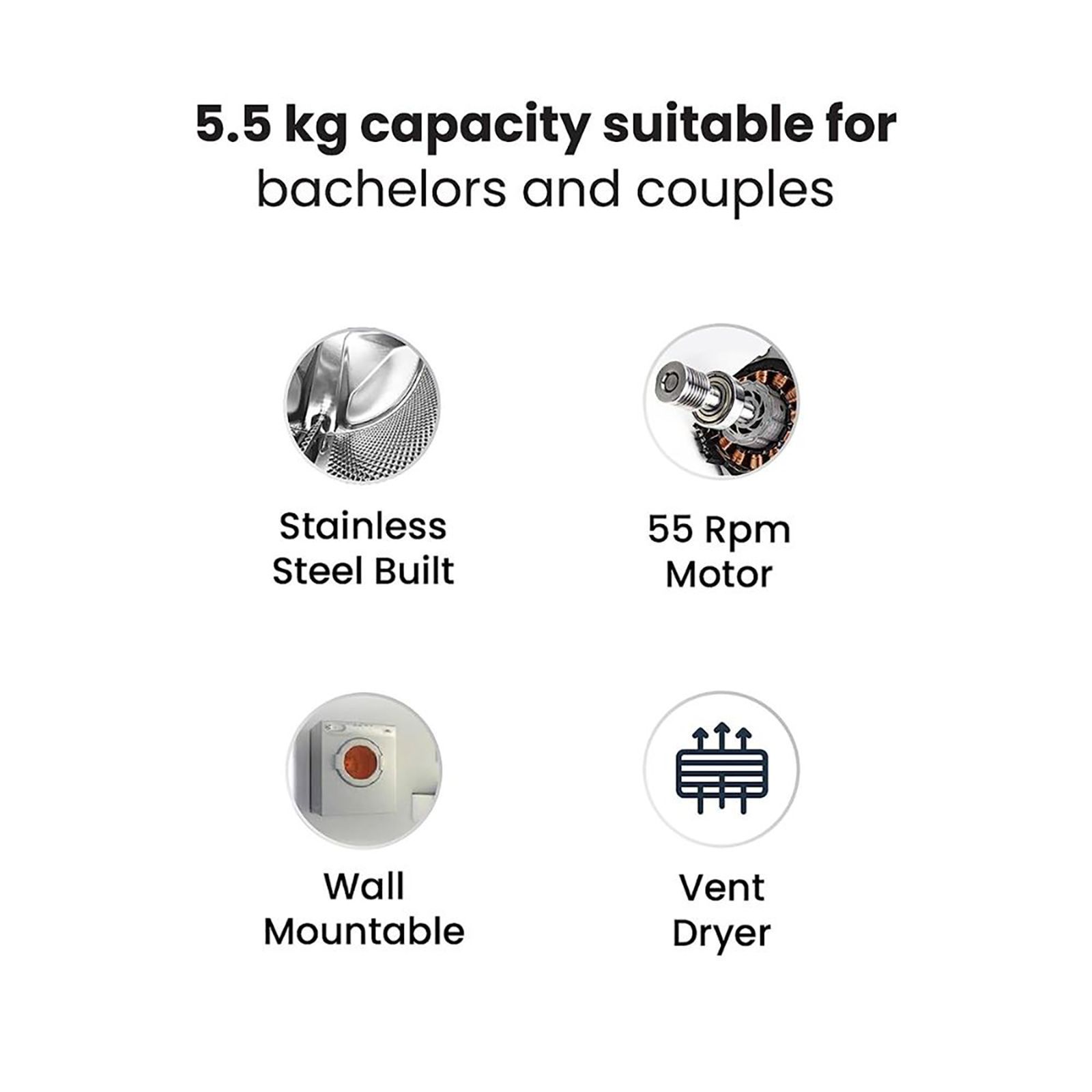 IFB 5.5 kg 5 Star Fully Automatic Front Load Dryer (TURBO DRY 550, Lint Filter, White)_20