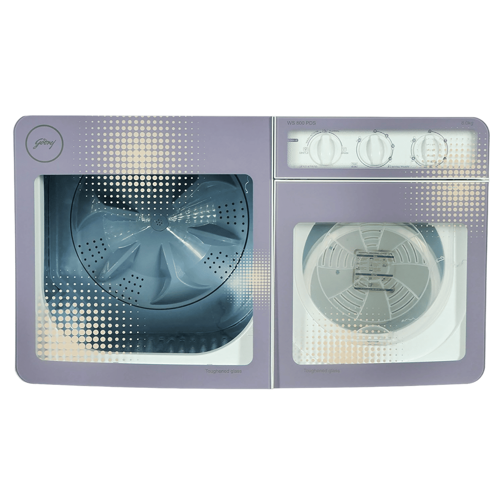 Godrej 8 kg Semi Automatic Washing Machine with Lint Filter (WS 800 PDS, Lilac Sprinkle)_3