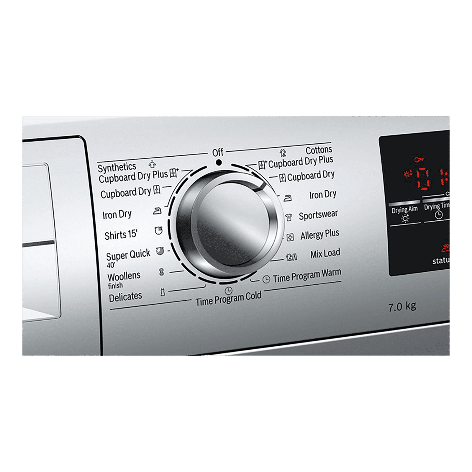 BOSCH 7 kg 5 Star Fully Automatic Front Load Dryer (Series 4, WTG86409IN, In-Built Heater, Silver)_8