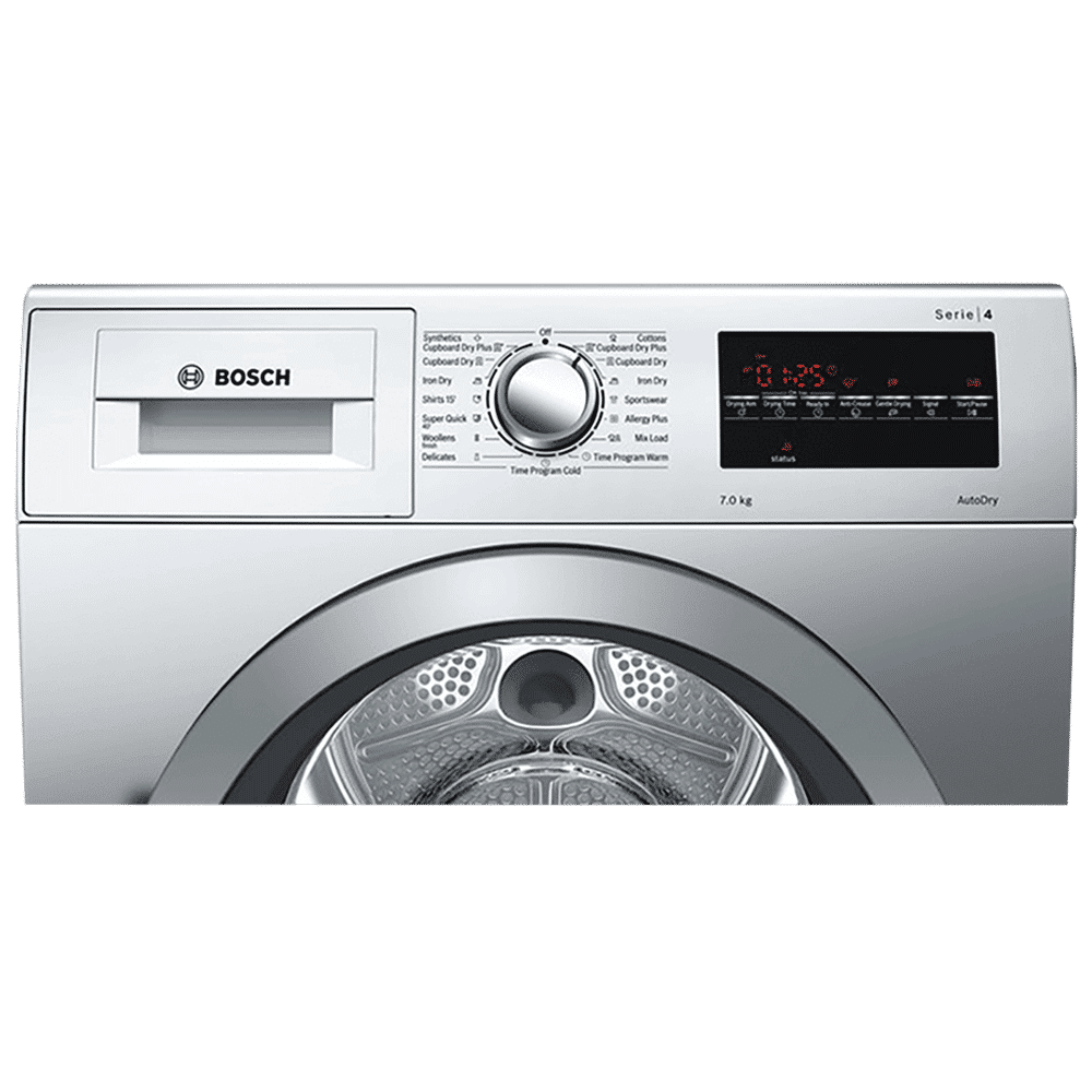 BOSCH 7 kg 5 Star Fully Automatic Front Load Dryer (Series 4, WTG86409IN, In-Built Heater, Silver)_4