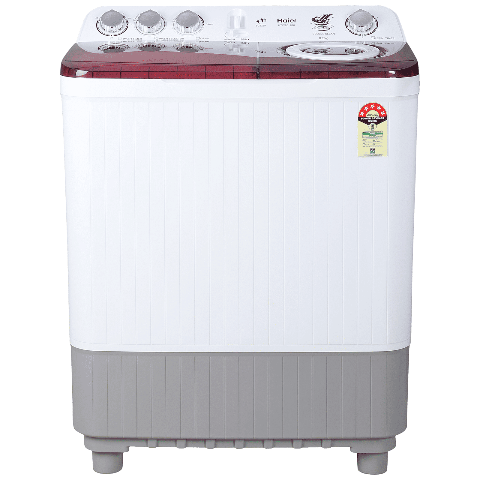 Haier 8.5 kg 5 Star Semi Automatic Washing Machine with 4D Magic Filter (HTW85-186S, Titanium Grey) Haier 8.5 kg 5 Star Semi Automatic Washing Machine with 4D Magic Filter (HTW85-186S, Titanium Grey)_1