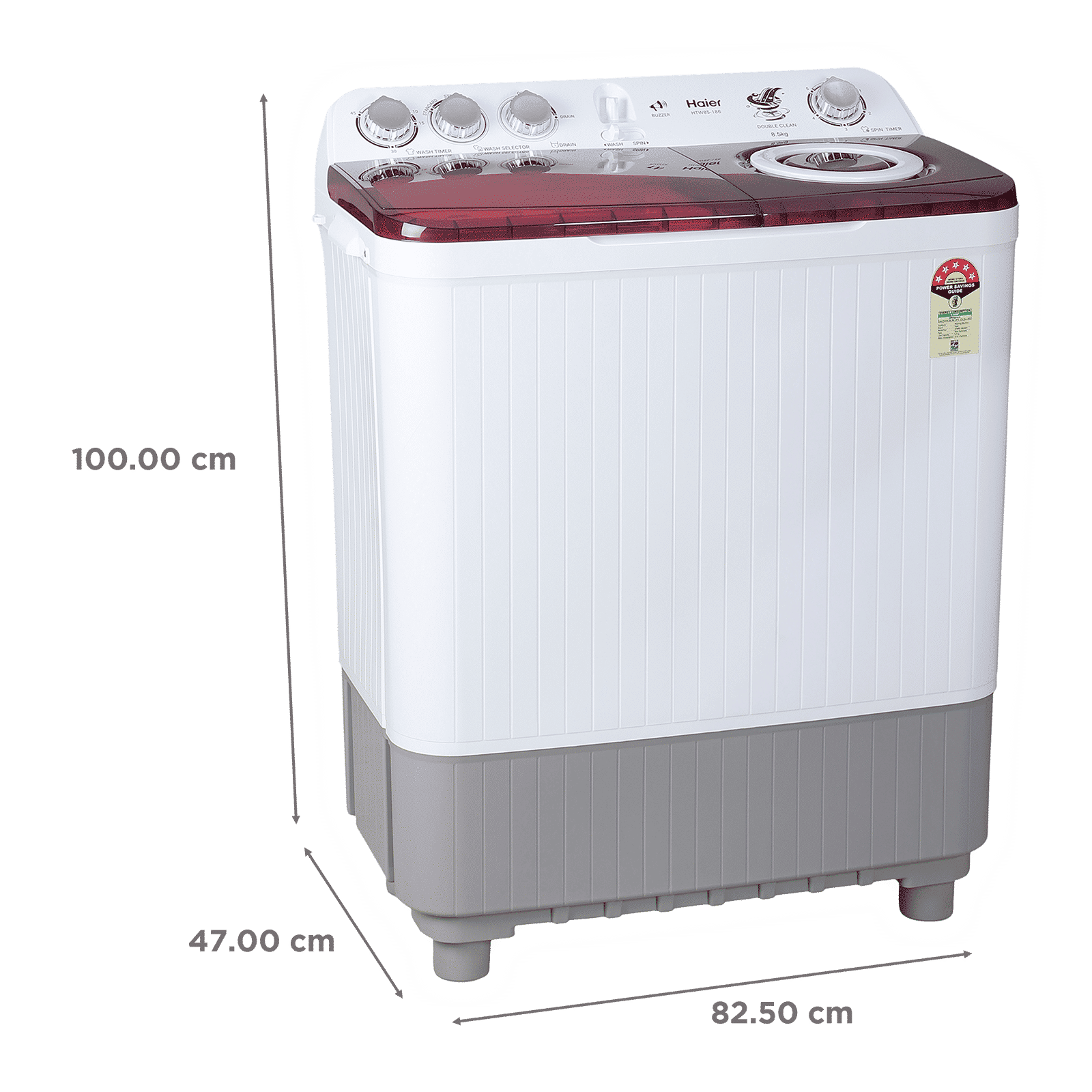 Haier 8.5 kg 5 Star Semi Automatic Washing Machine with 4D Magic Filter (HTW85-186S, Titanium Grey) Haier 8.5 kg 5 Star Semi Automatic Washing Machine with 4D Magic Filter (HTW85-186S, Titanium Grey)_3