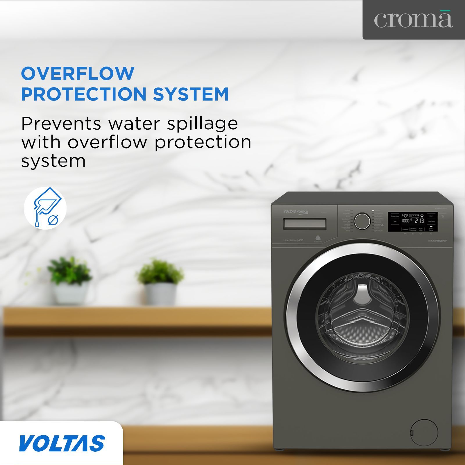 Voltas Beko 8 kg Inverter Fully Automatic Front Load Washing Machine (WFL80M, In-Built Heater, Manhattan Grey) Voltas Beko 8 kg Inverter Fully Automatic Front Load Washing Machine (WFL80M, In-Built Heater, Manhattan Grey)_13