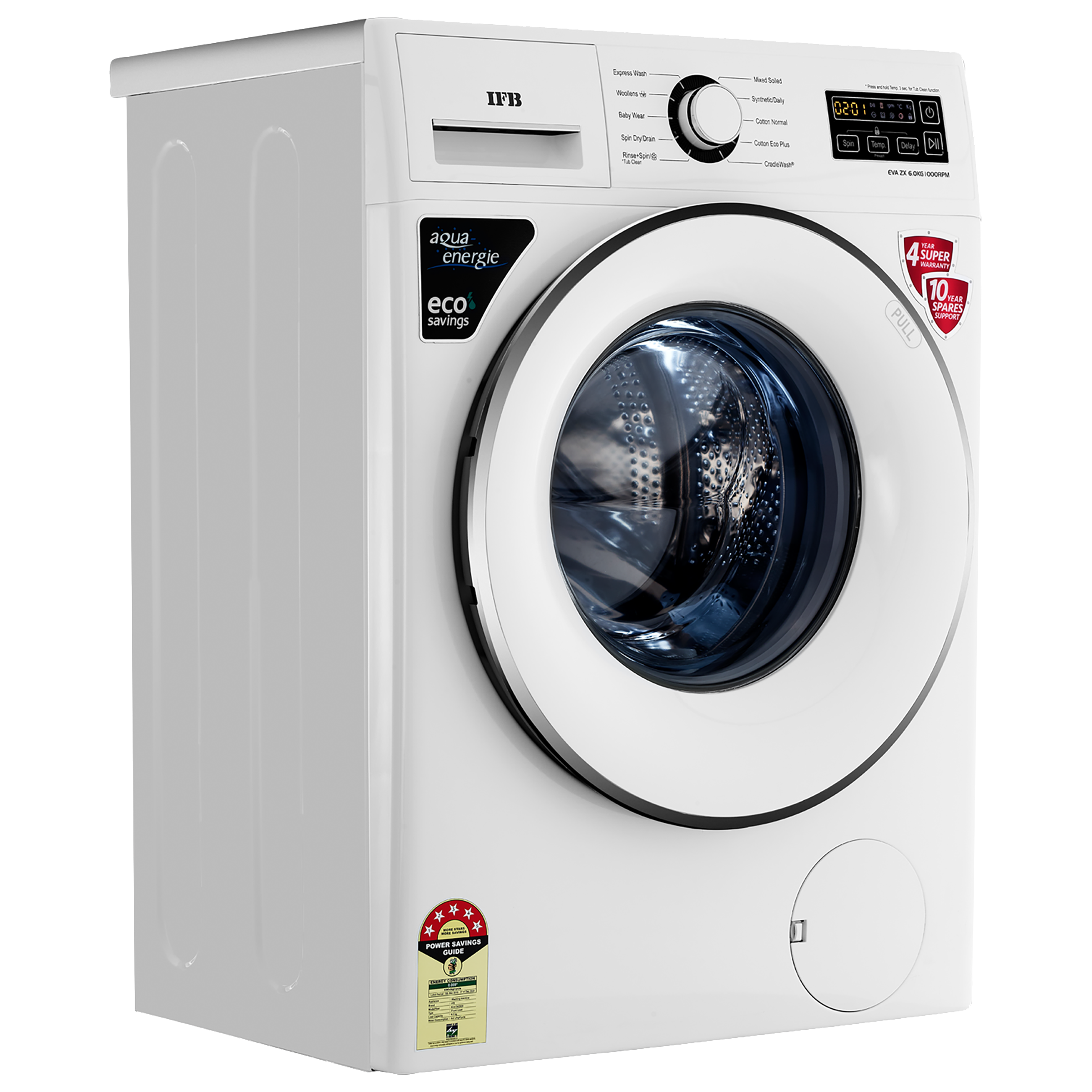 IFB 6 kg 5 Star Fully Automatic Front Load Washing Machine (EVA ZX, Auto Foam Control System, White)_11
