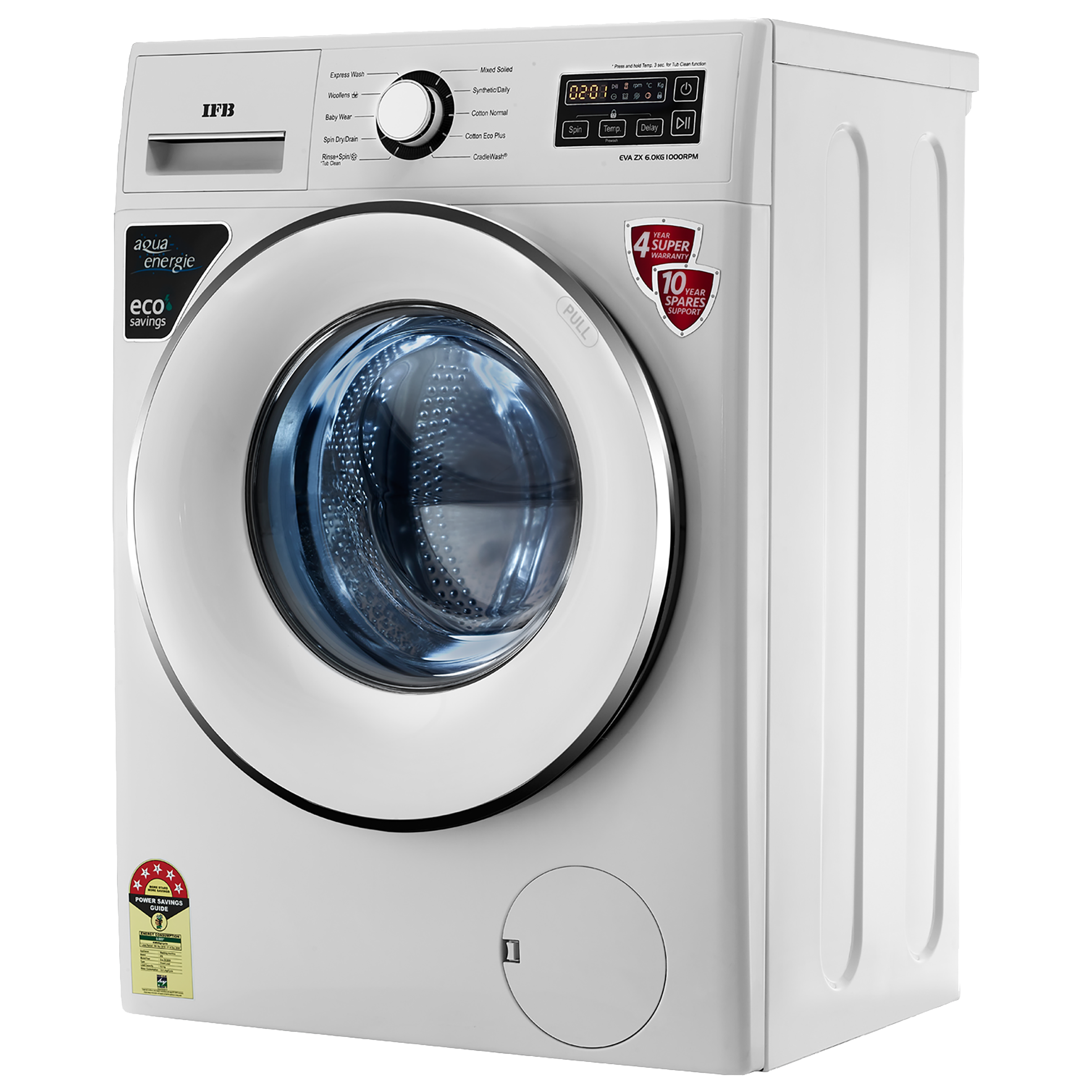 IFB 6 kg 5 Star Fully Automatic Front Load Washing Machine (EVA ZX, Auto Foam Control System, White)_3
