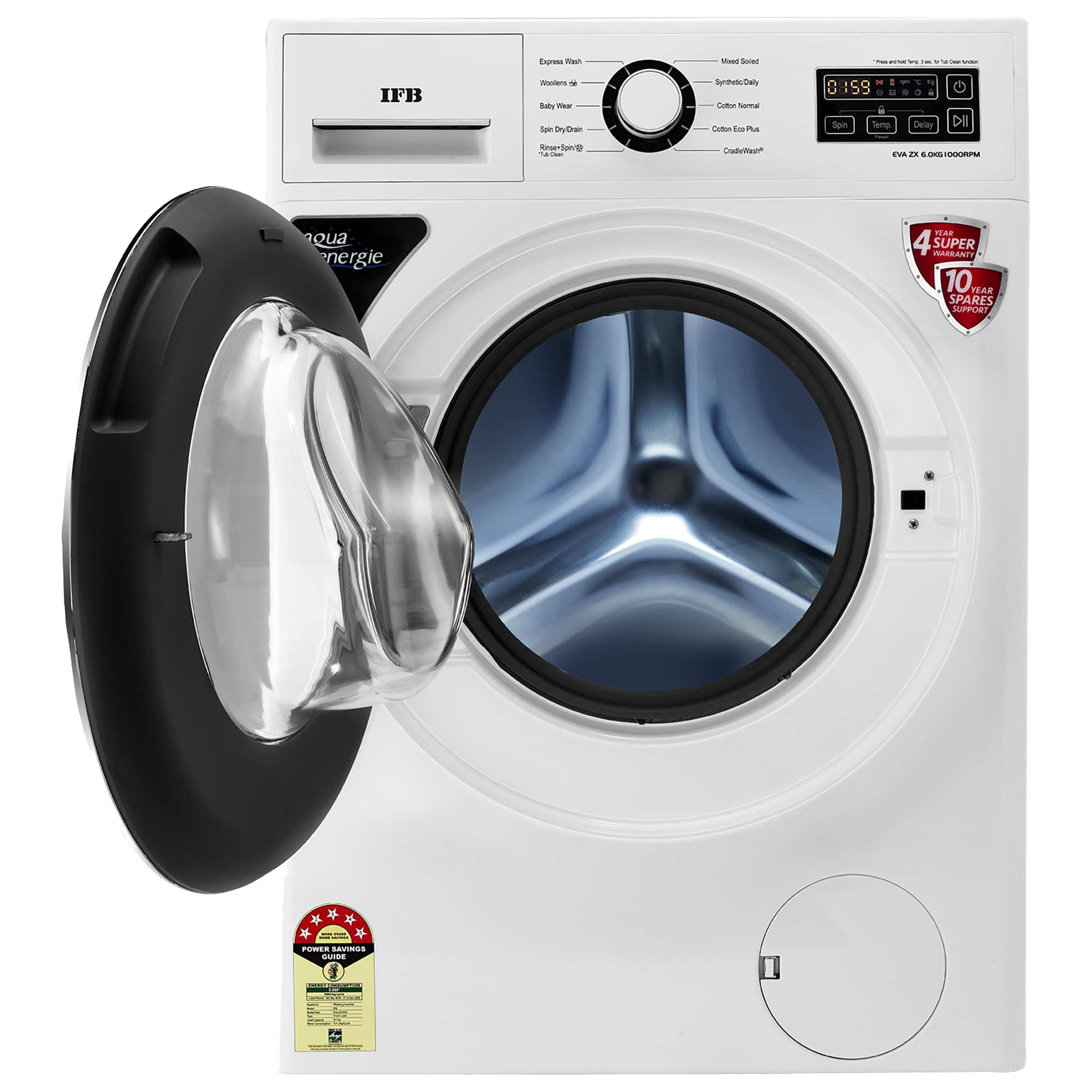 IFB 6 kg 5 Star Fully Automatic Front Load Washing Machine (EVA ZX, Auto Foam Control System, White)_10