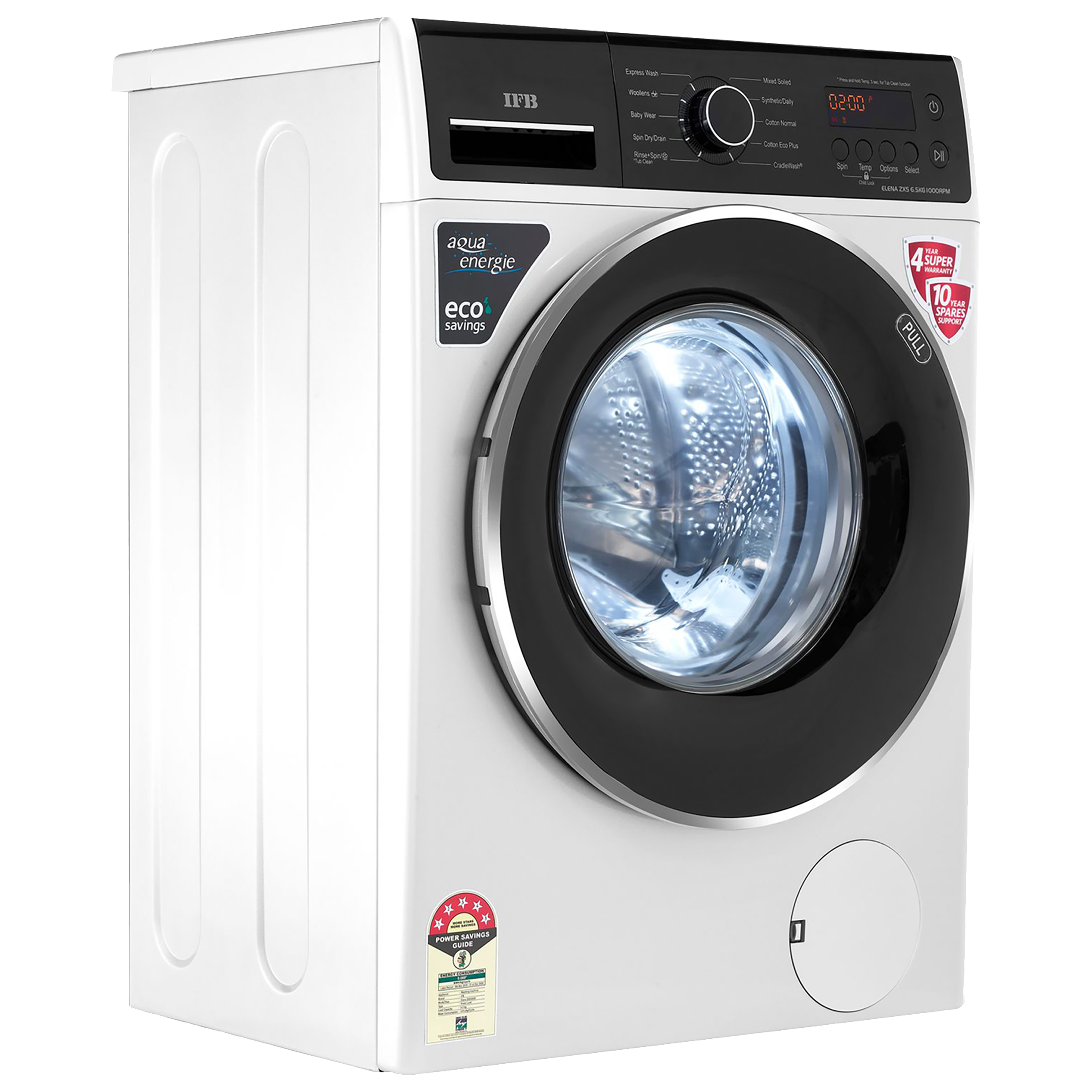 IFB 6.5 kg 5 Star Fully Automatic Front Load Washing Machine (Elena ZXS, In-Built Heater, Silver)_10