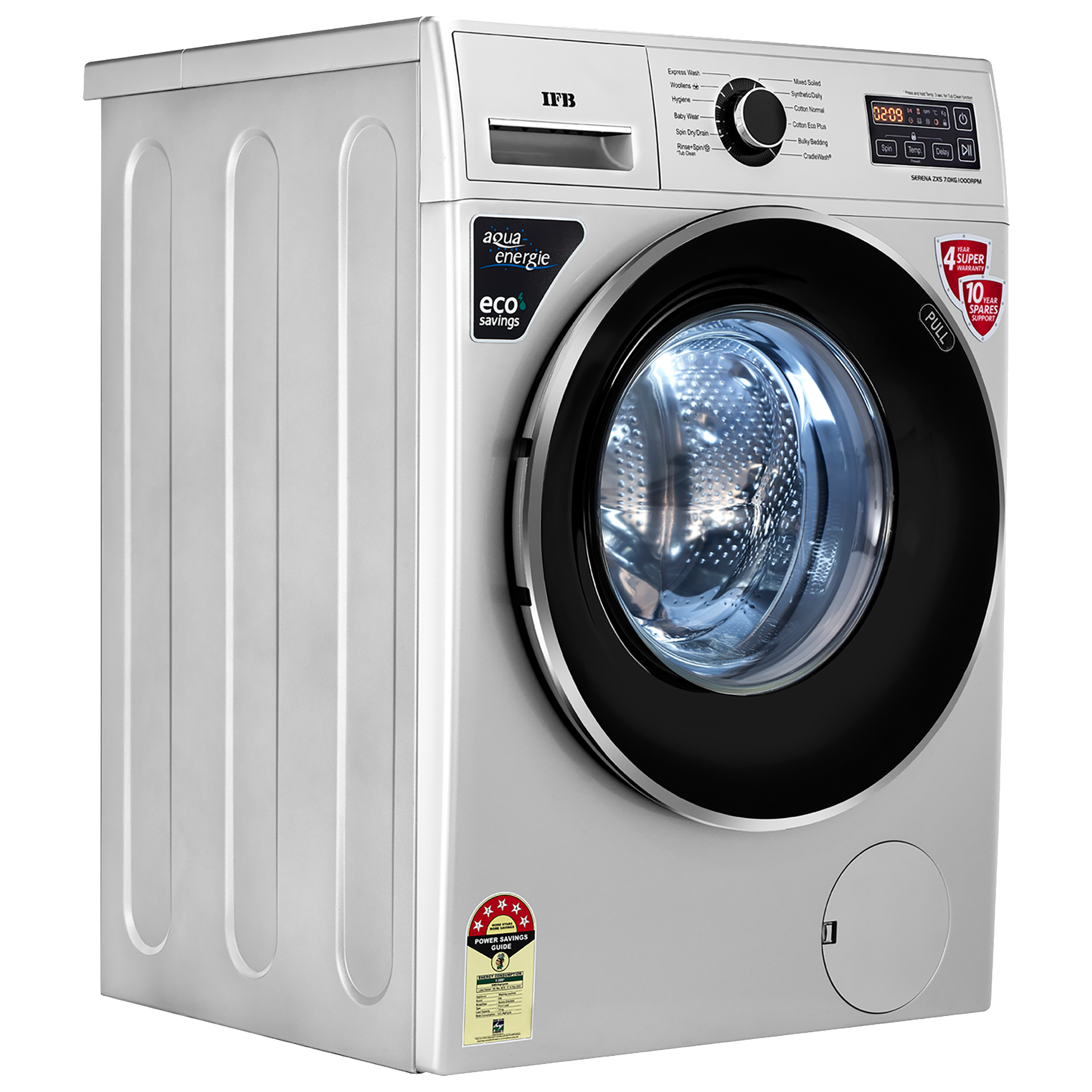 IFB 7 kg 5 Star Fully Automatic Front Load Washing Machine (Serena ZXS, Aqua Energie, Silver)_10