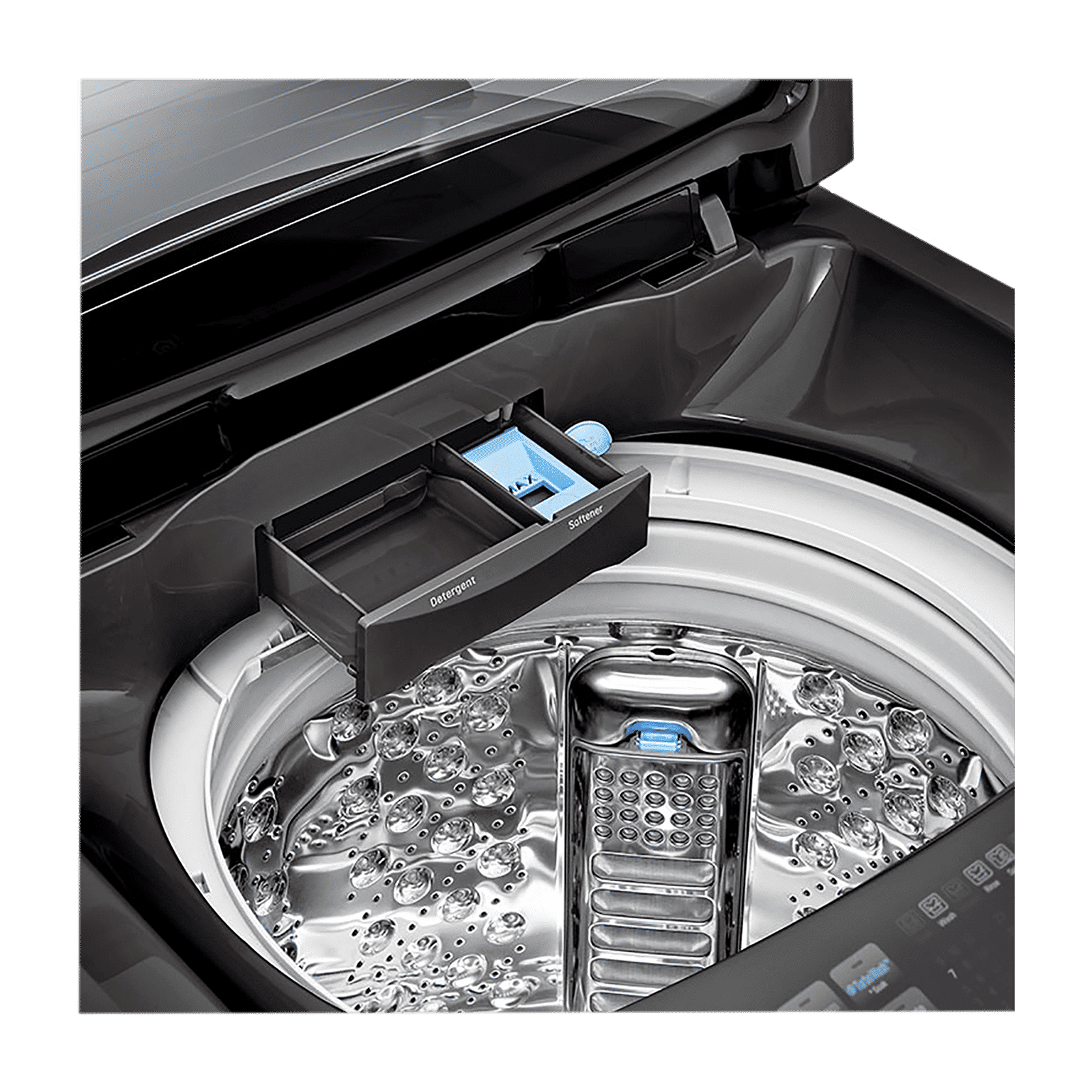 LG 18 kg 5 Star Inverter Fully Automatic Top Load Washing Machine (THD18STB.ABLPEIL, Steam Wash Technology, Black)_8