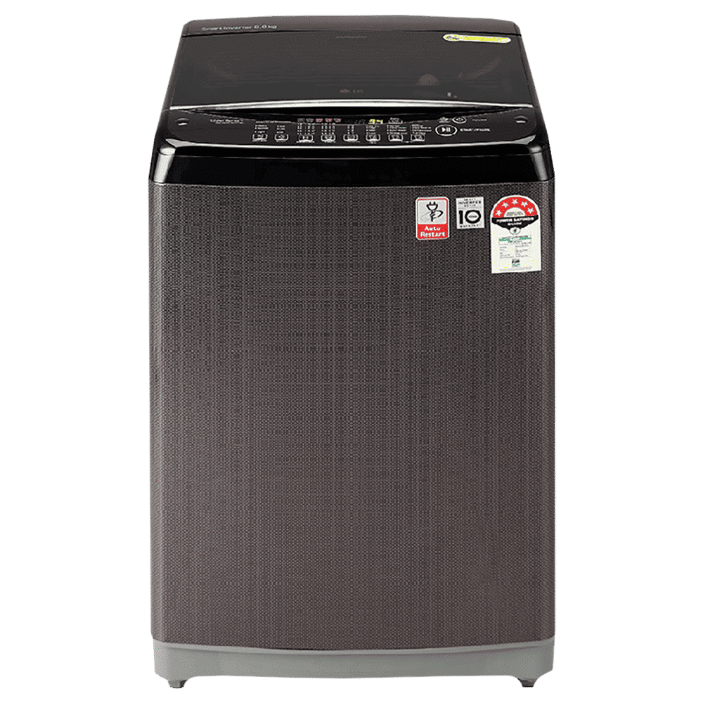 LG 8 kg 5 Star Fully Automatic Top Load Washing Machine (T80SJBK1Z, Smart Inverter Technology, Black Knight)_1