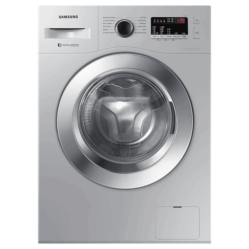 SAMSUNG 6 kg 5 Star Inverter Fully Automatic Front Load Washing Machine (WW61R20EK0S/TL, Diamond Drum, Silver)_1