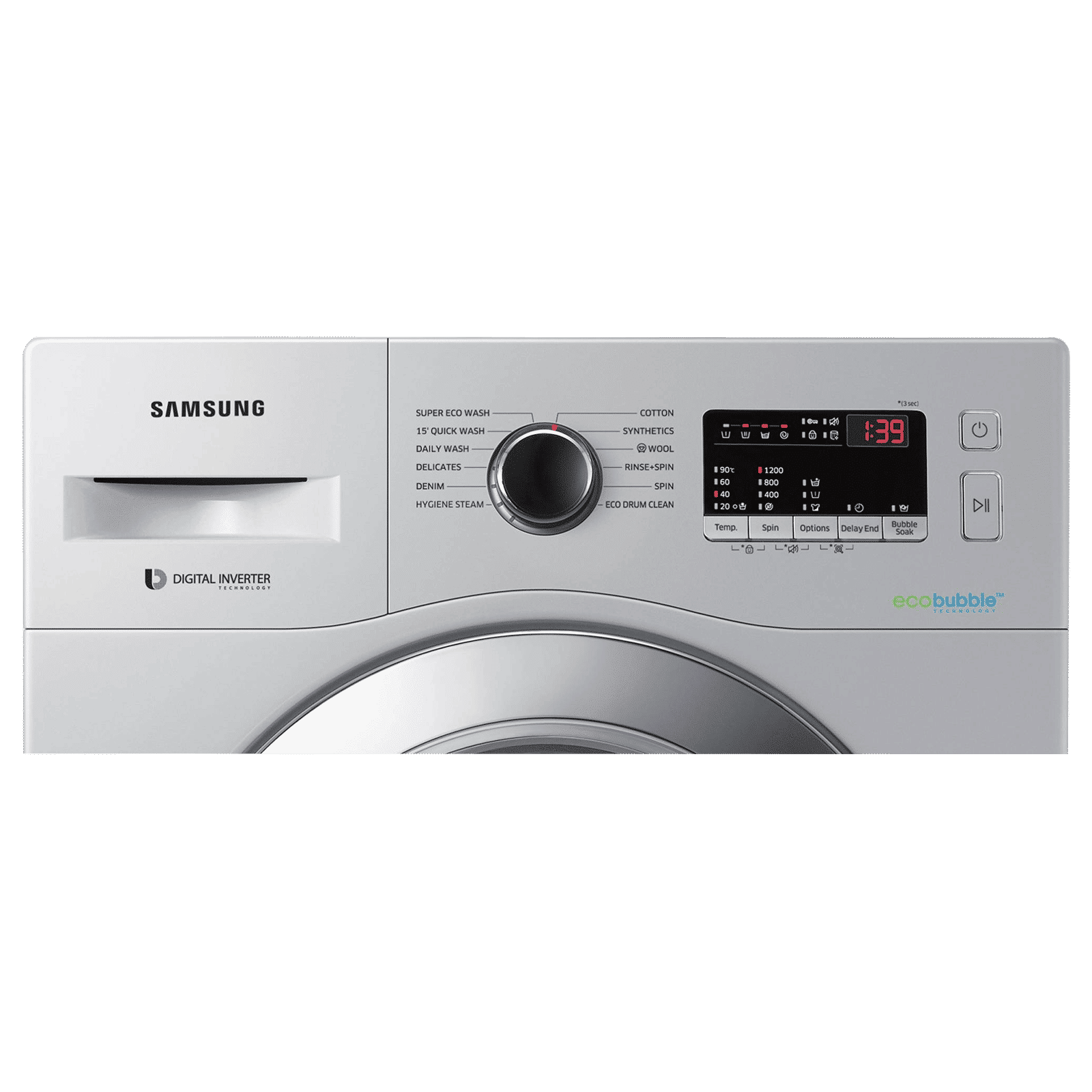 SAMSUNG 6 kg 5 Star Inverter Fully Automatic Front Load Washing Machine (WW61R20EK0S/TL, Diamond Drum, Silver)_2